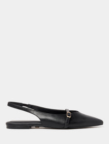 Ivy Flat Slingback Shoes Black_mannequin