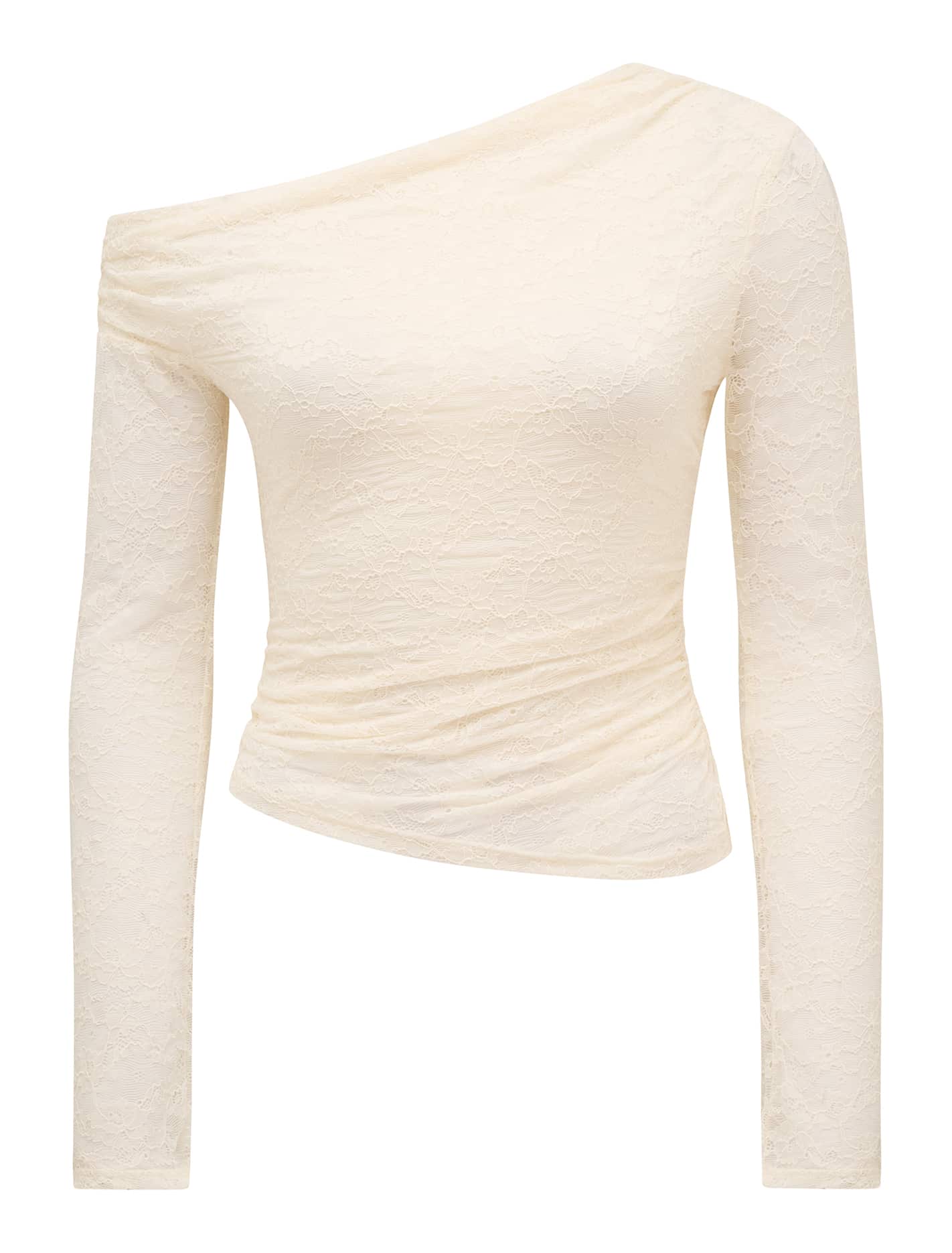 Khai Asymmetrical Lace Top Vintage Cream Co-ord_mannequin