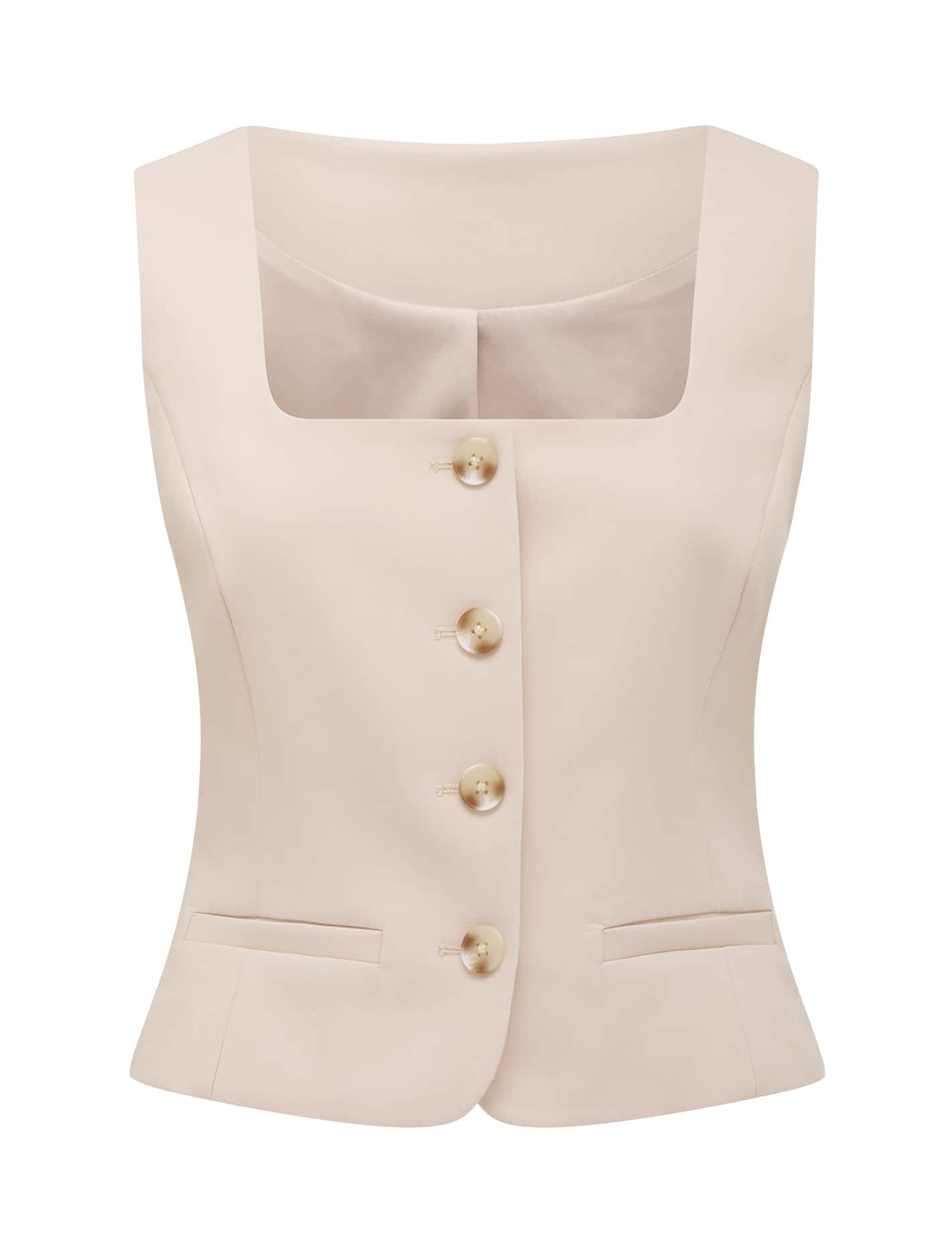 Jolene Waistcoat Sugar Cream Suit_mannequin