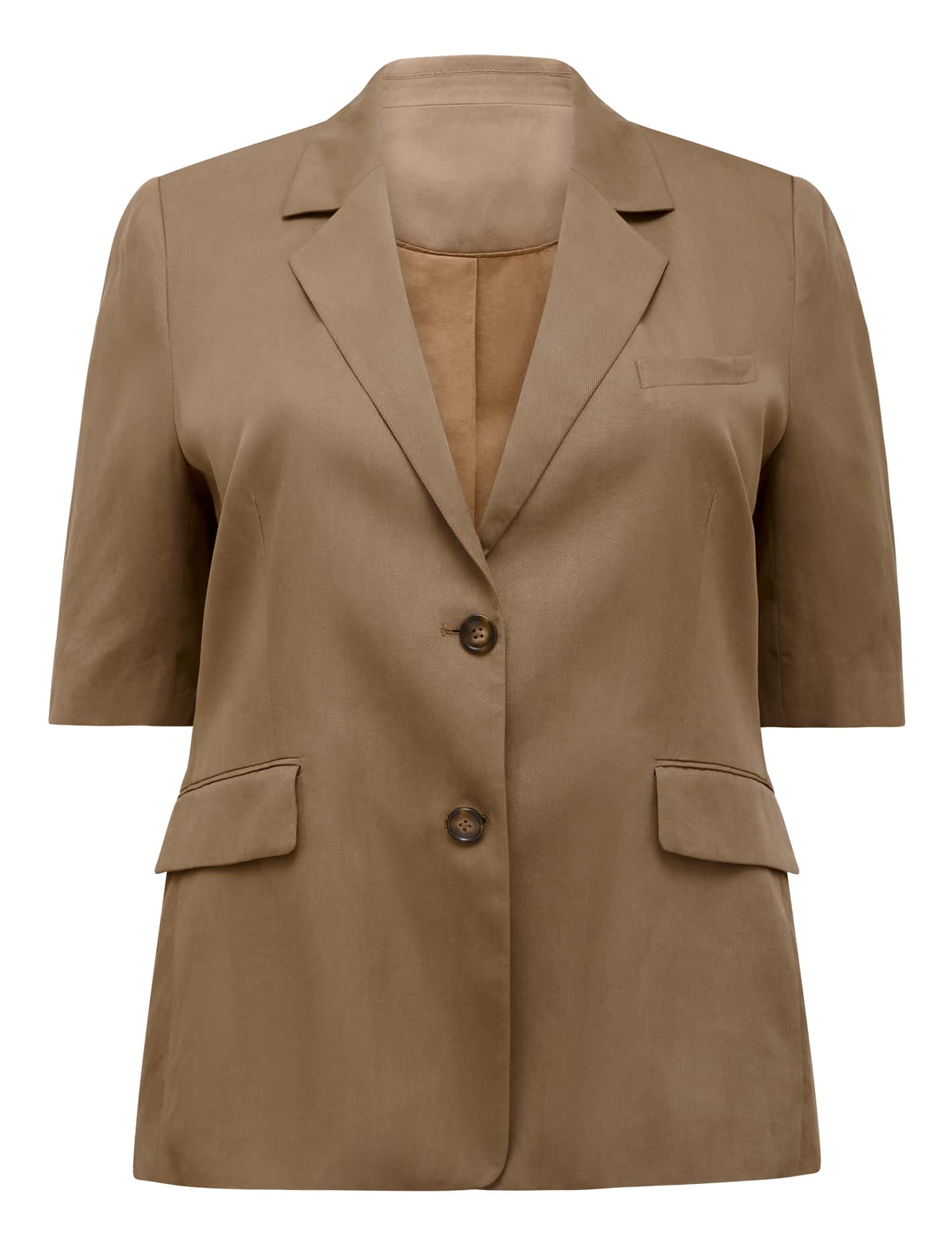 Bowie Curve Short Sleeve Jacket Soft Mocha Suit_mannequin