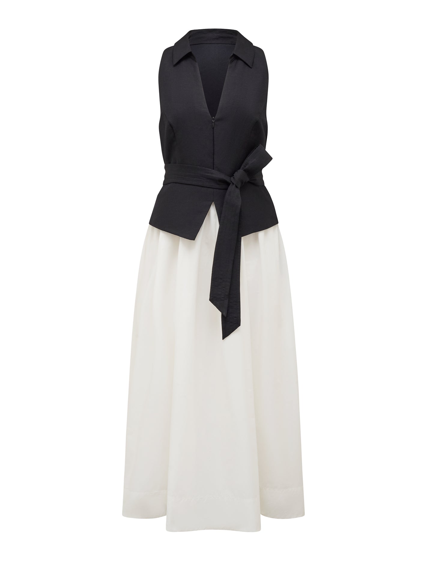 Liana 2 in 1 Collared Midi Black & White_mannequin