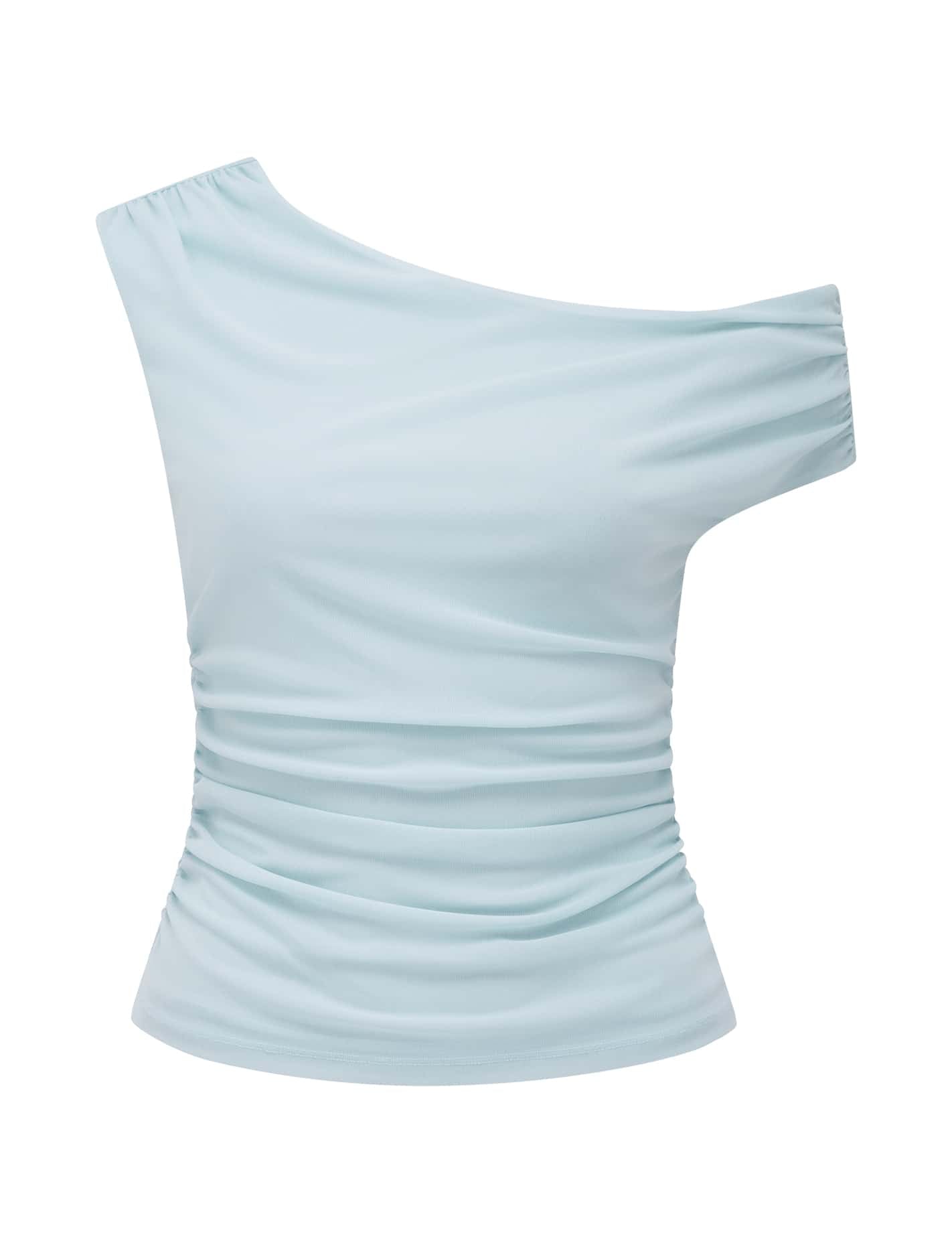 Luna Tipped Shoulder Mesh Top Subdued Blue_mannequin
