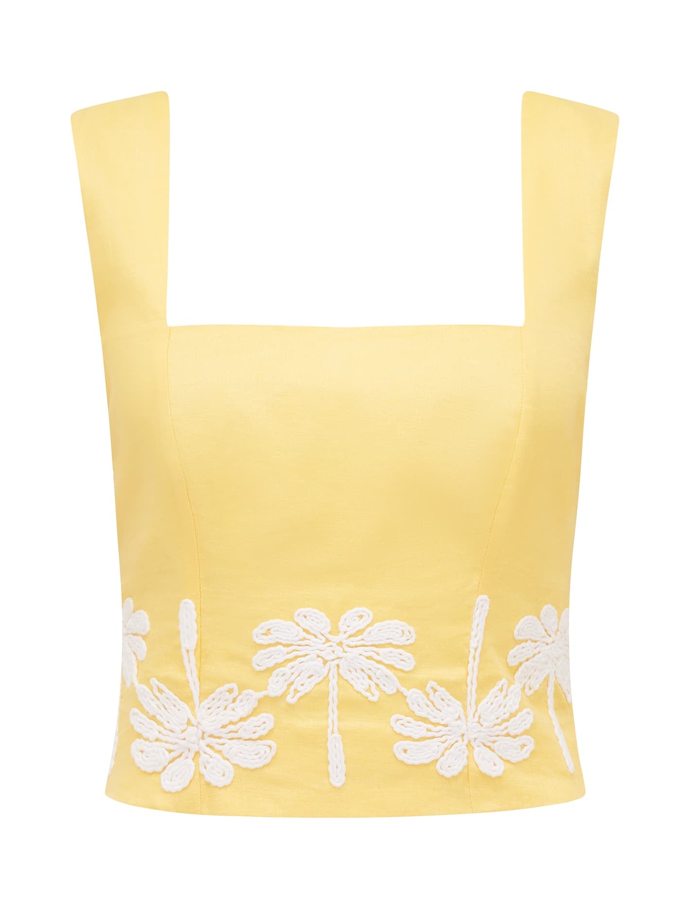 Jasmine Fitted Linen Tank Top Yellow Co-ord_mannequin
