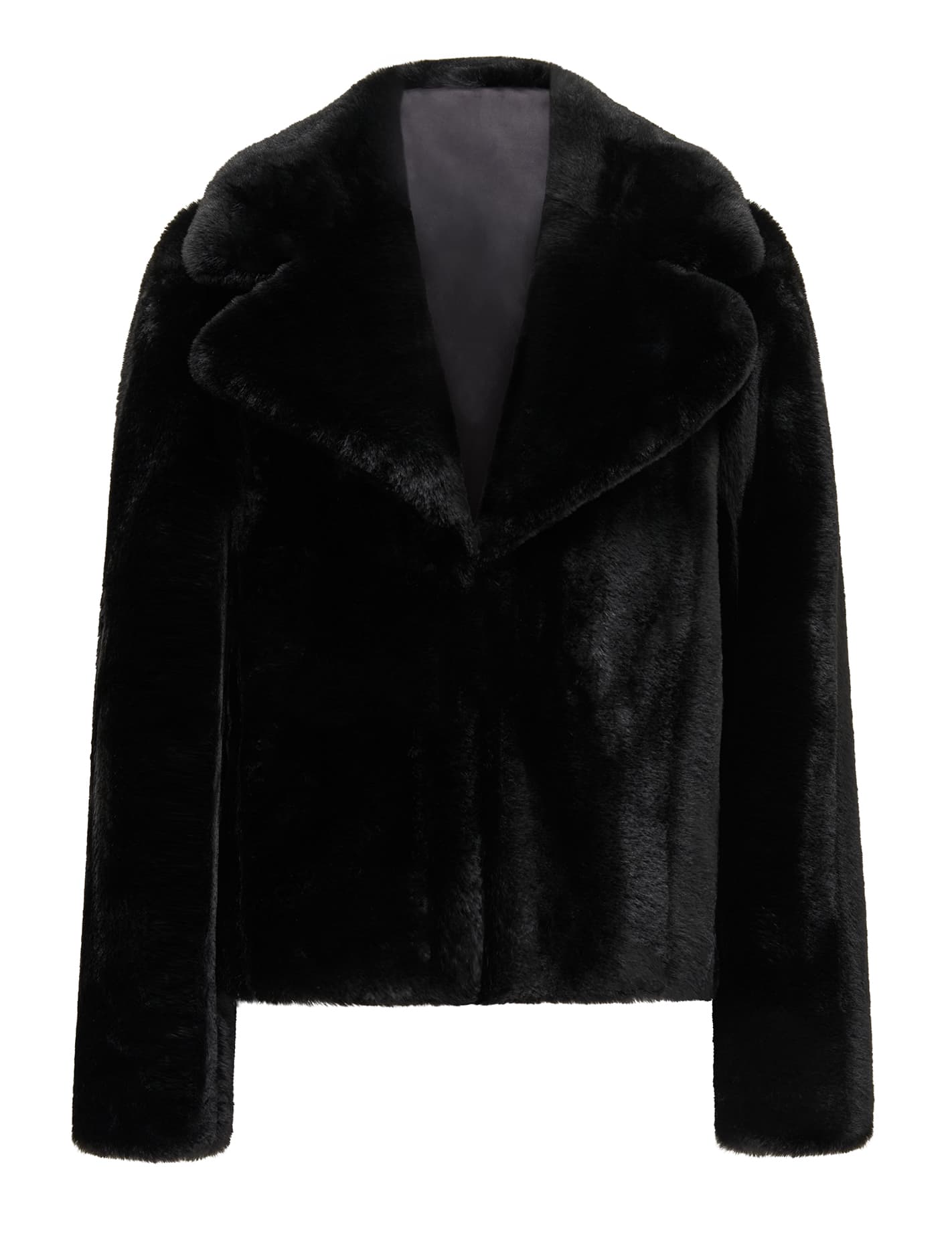 Anara Panelled Faux Fur Coat Black_mannequin