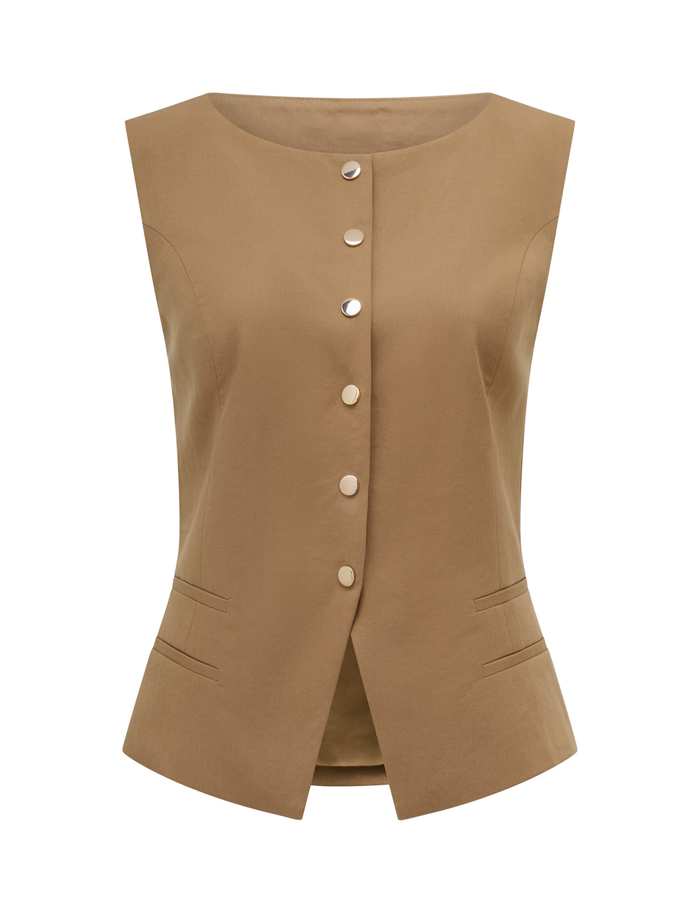 Bea Snap Front Vest Mocha_mannequin