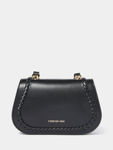 Cass Weave Detail Crossbody Bag Black_mannequin