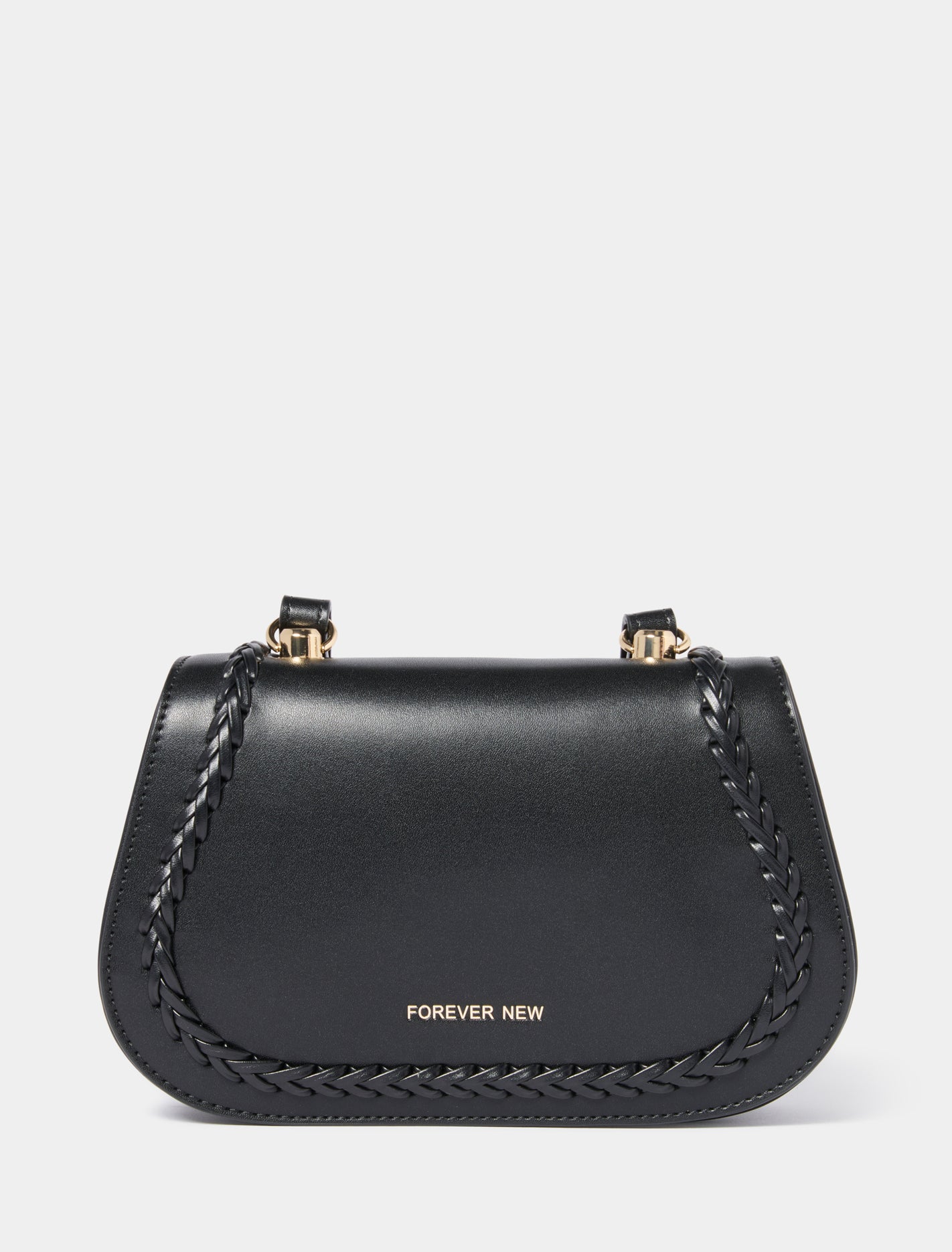 Cass Weave Detail Crossbody Bag Black_mannequin