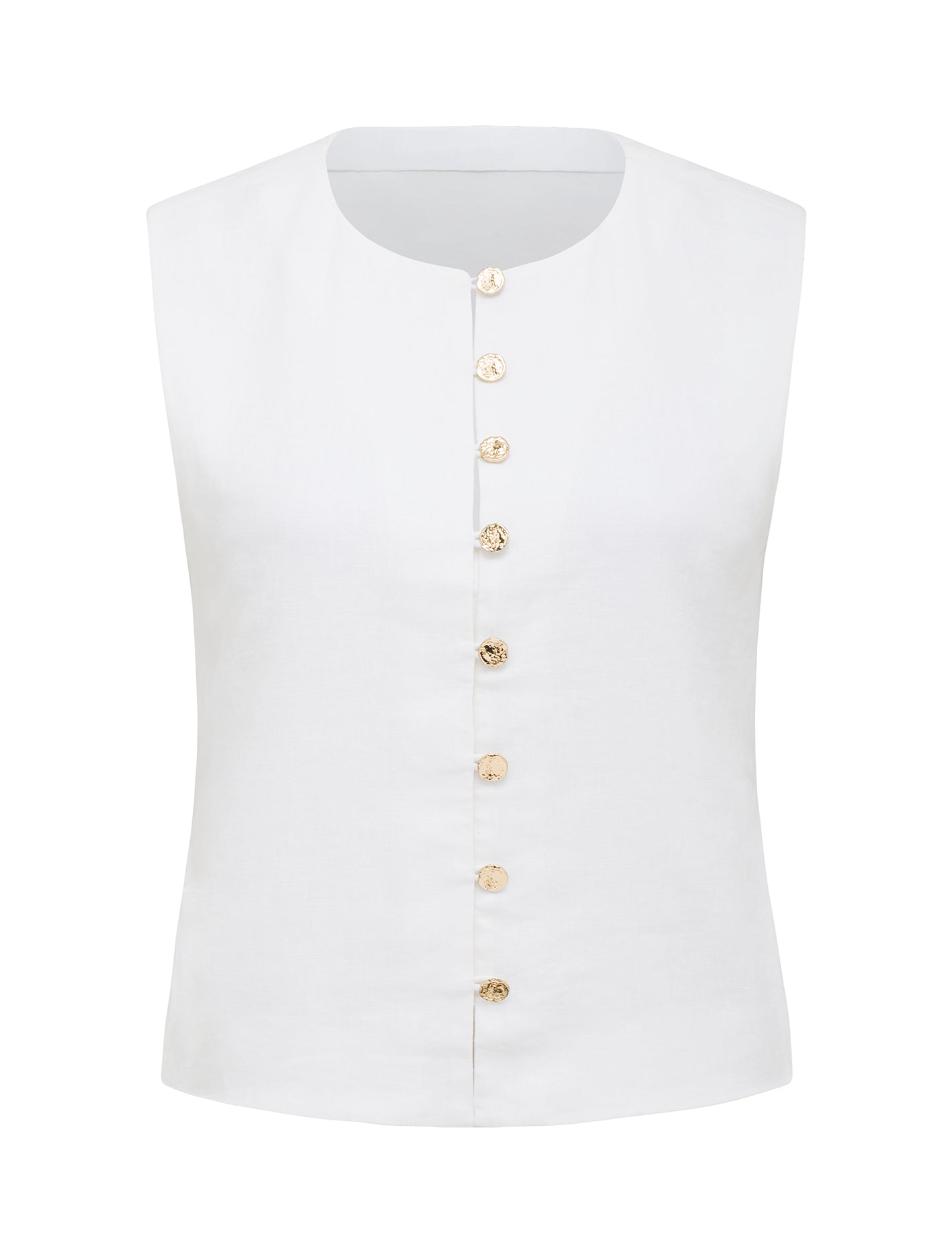 Immy Linen Vest Porcelain_mannequin