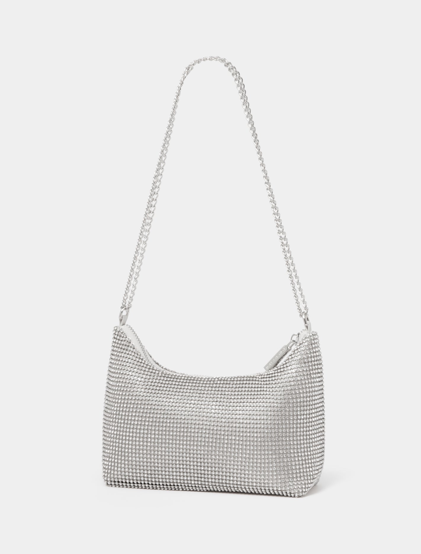 Paloma Curve Clutch Silver_mannequin