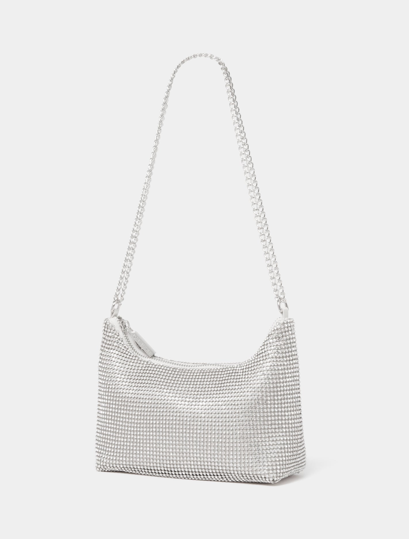 Paloma Curve Clutch Silver_mannequin