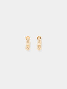 Cleo Teardrop Front Back Earring Gold_mannequin