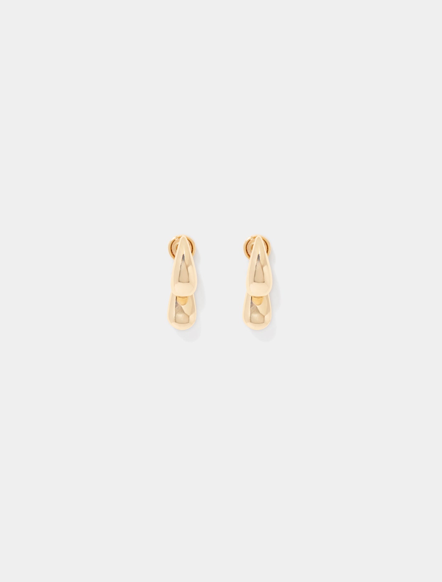 Cleo Teardrop Front Back Earring Gold_mannequin
