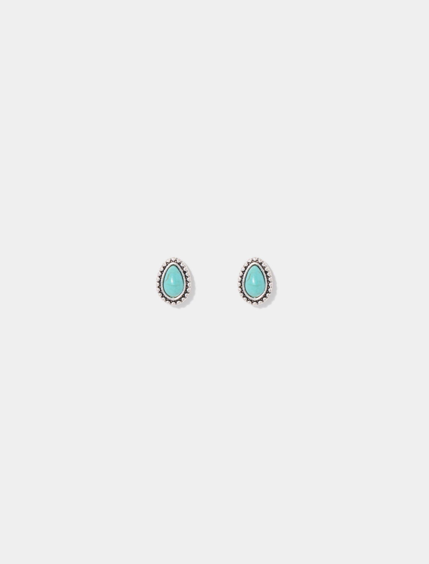 Winslet Western Tear Drop Stud Earrings Blue/ Silver_mannequin
