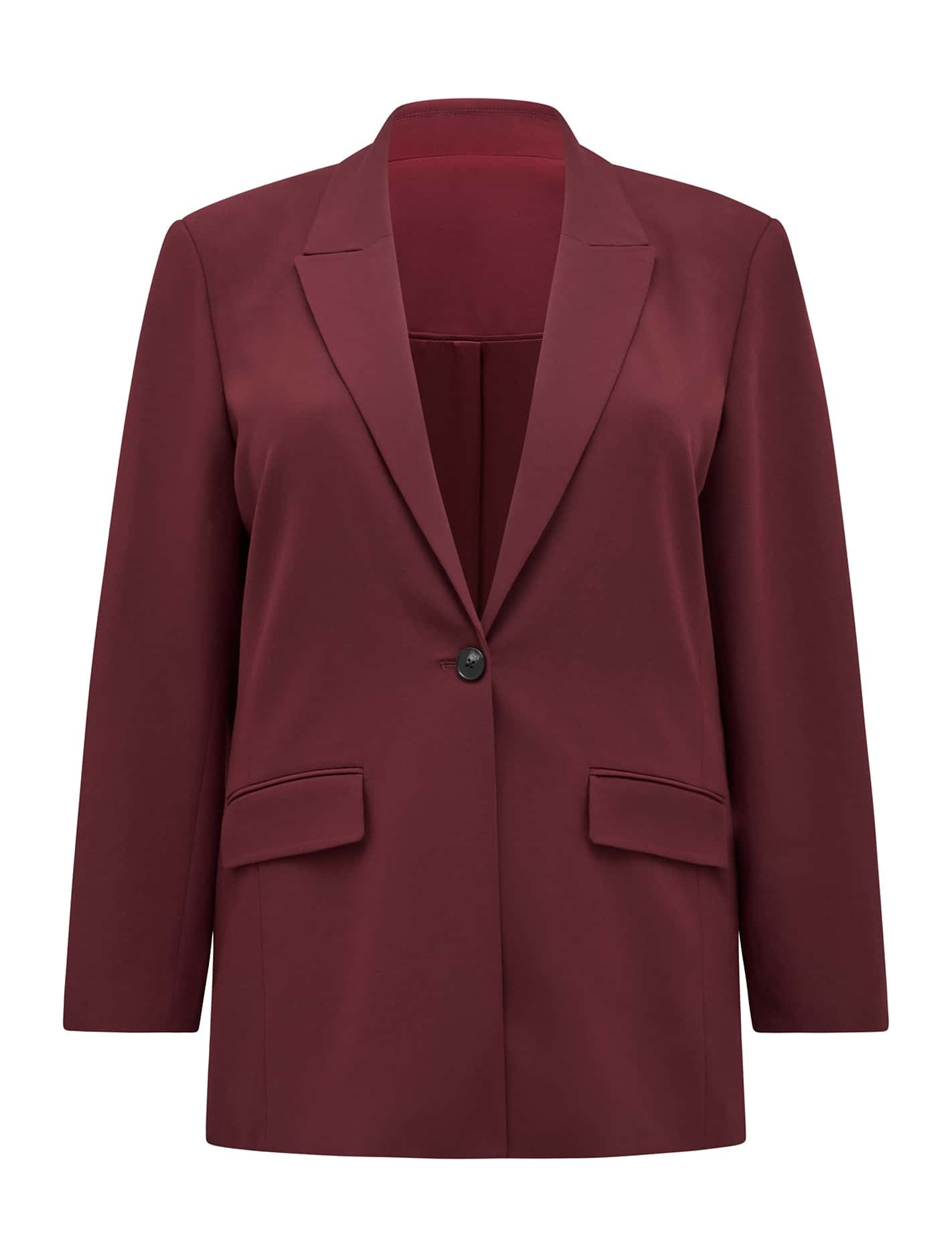 Hadley Curve Single Breasted Blazer Oxblood Red Suit_mannequin
