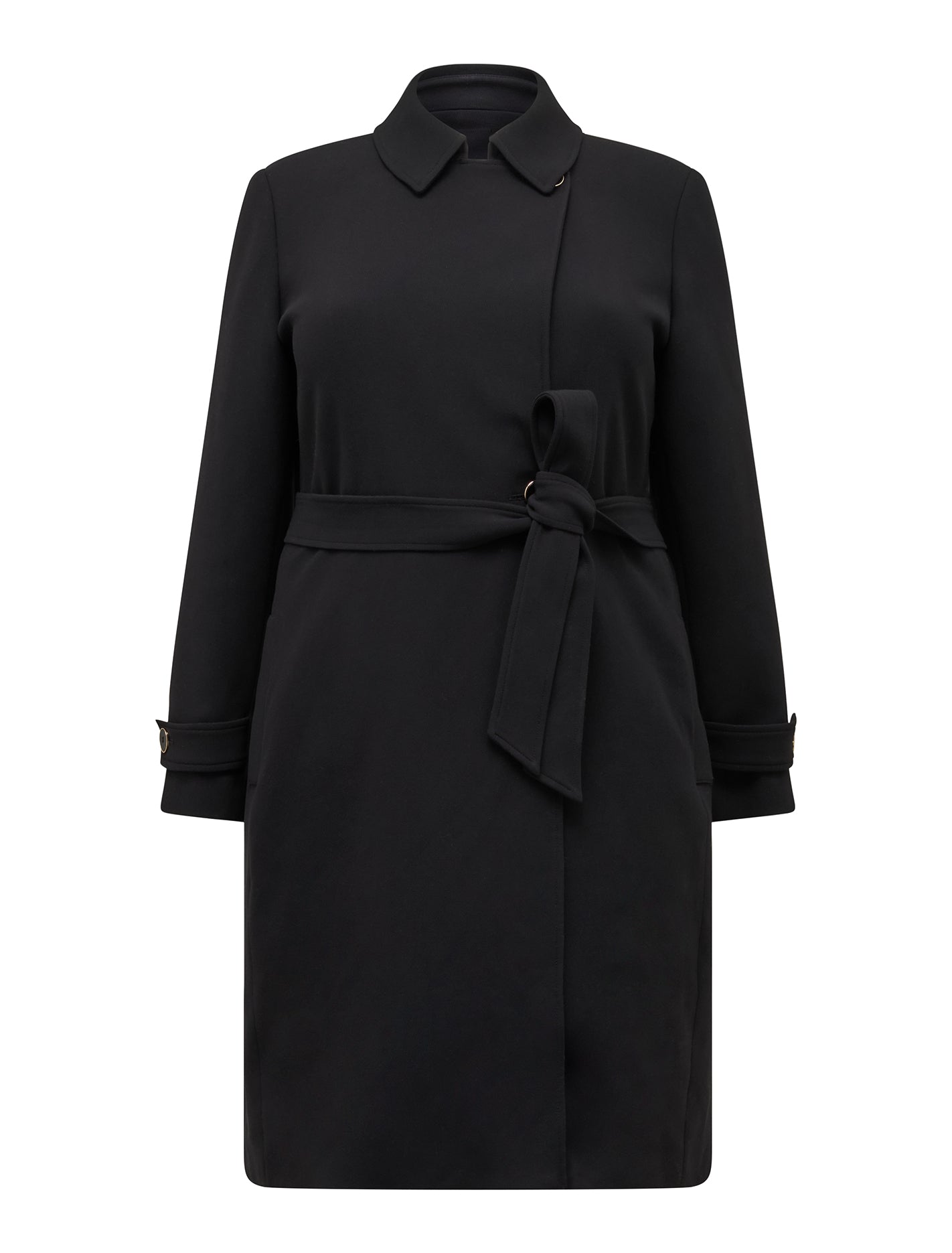 Tayla Curve Trench Coat Black_mannequin