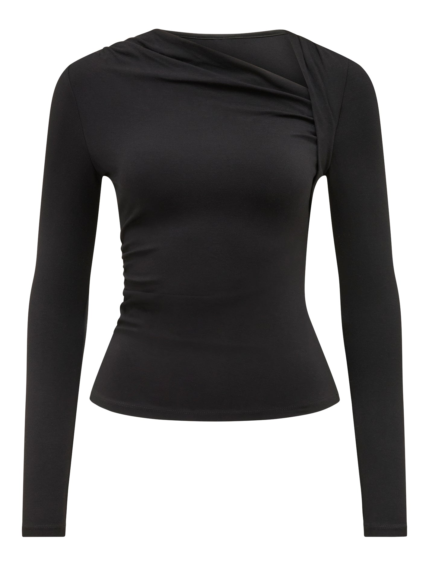 Roma Asymmetric Neck Top Black_mannequin
