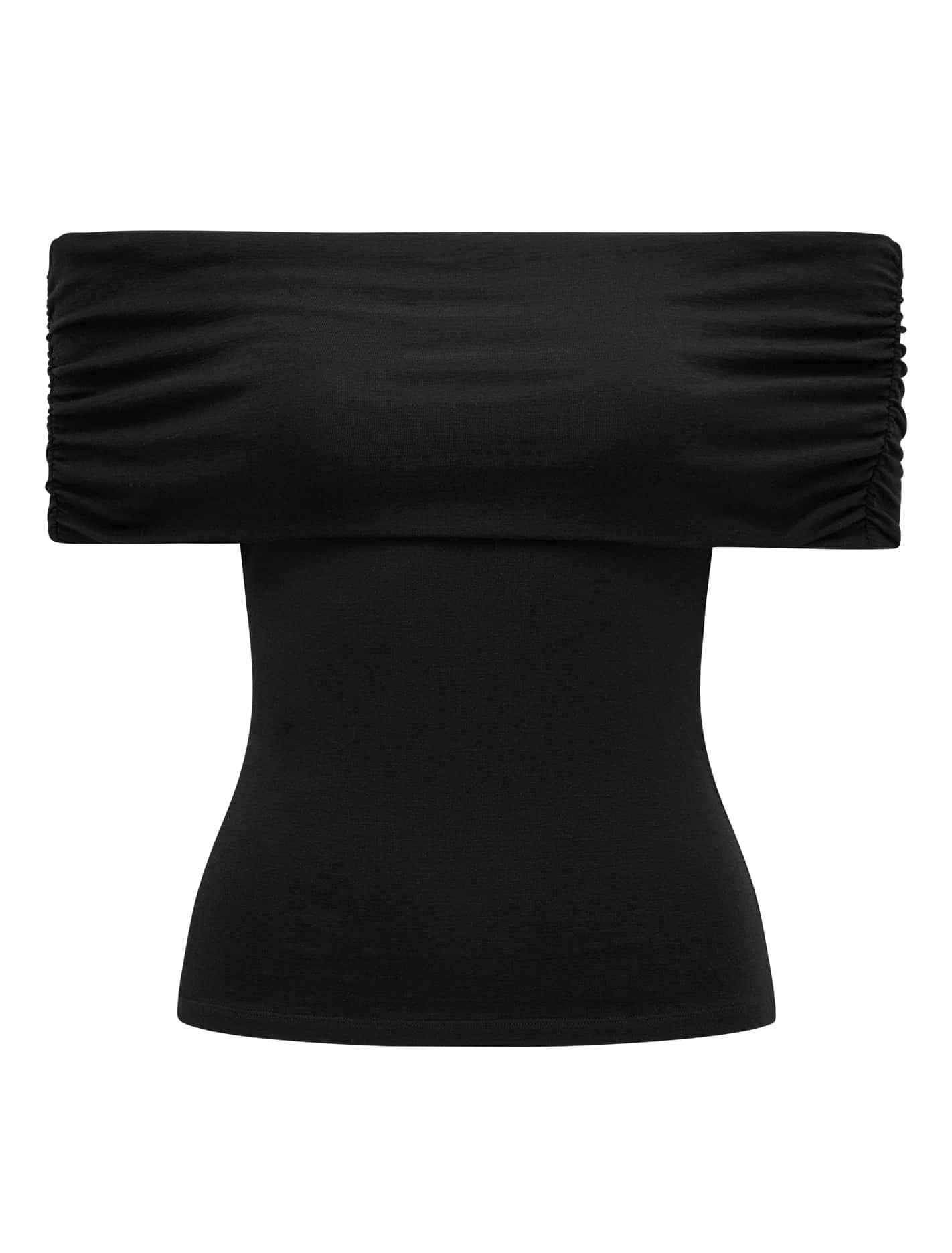 Kyla Wool Blend Bardot Top Black_mannequin