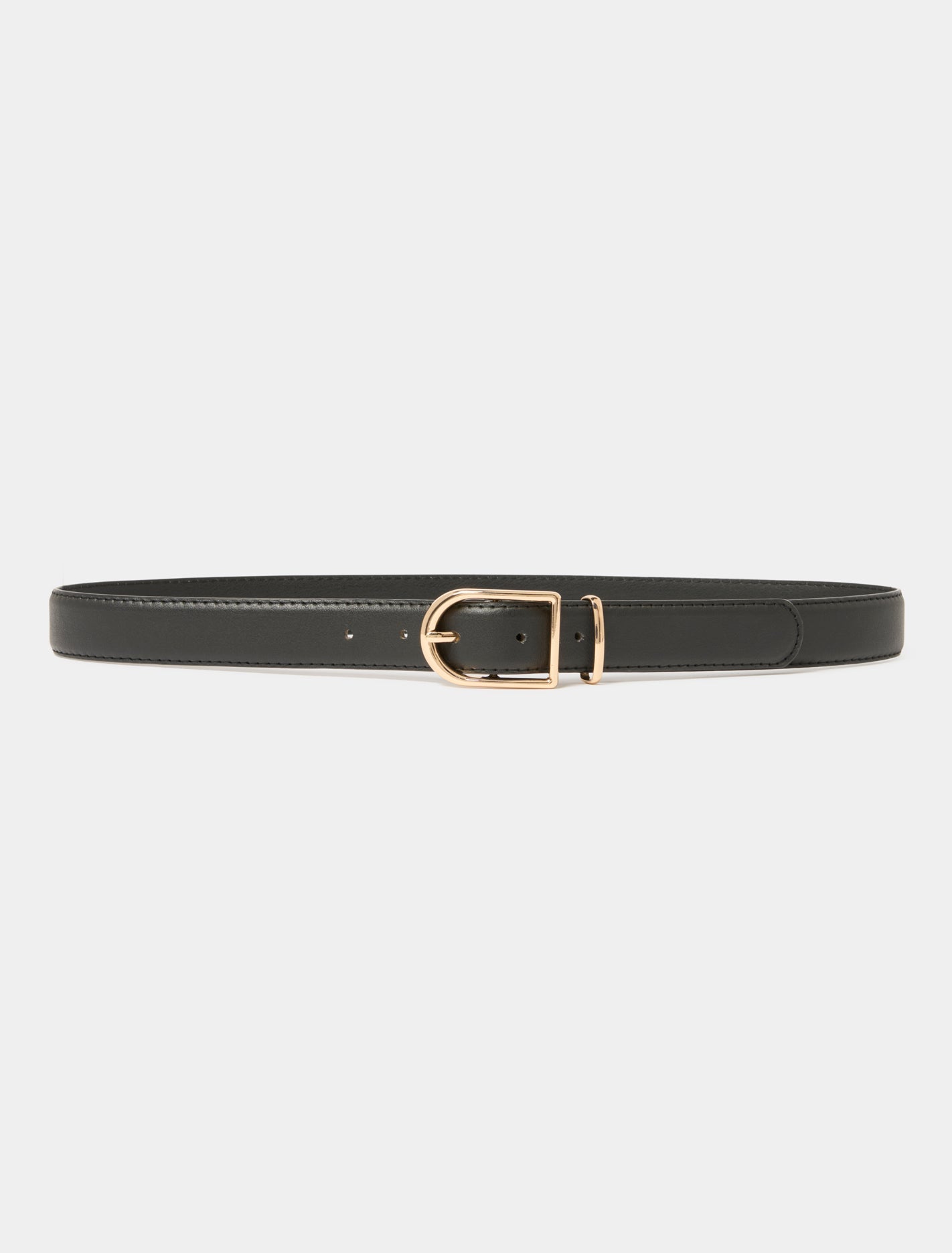 Callie Curve Buckle Jeans Belt Black_mannequin