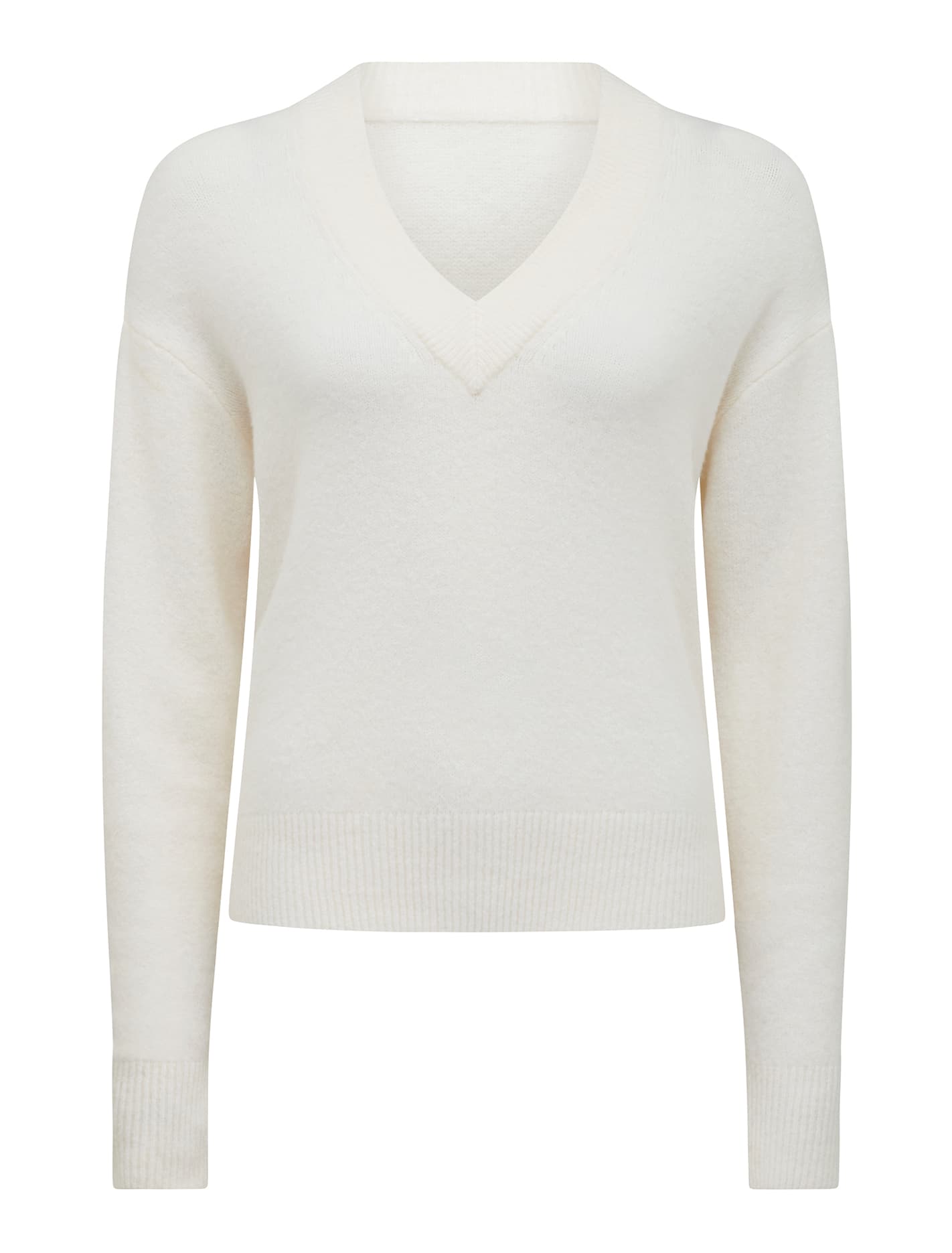 Everley V-Neck Sweater Cream_mannequin
