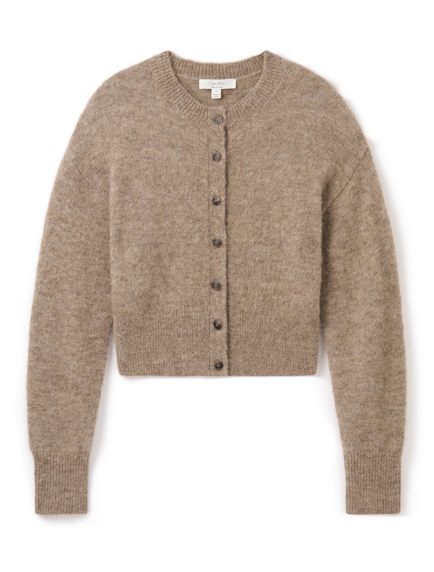 Rae Fluffy Knit Cardigan Soft Mocha_mannequin