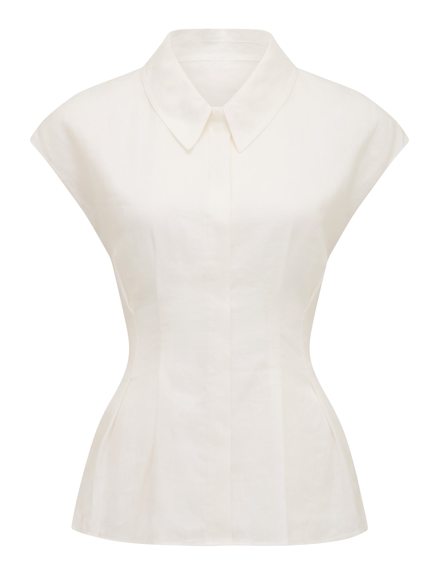 Carina Pleated Shirt Porcelain_mannequin