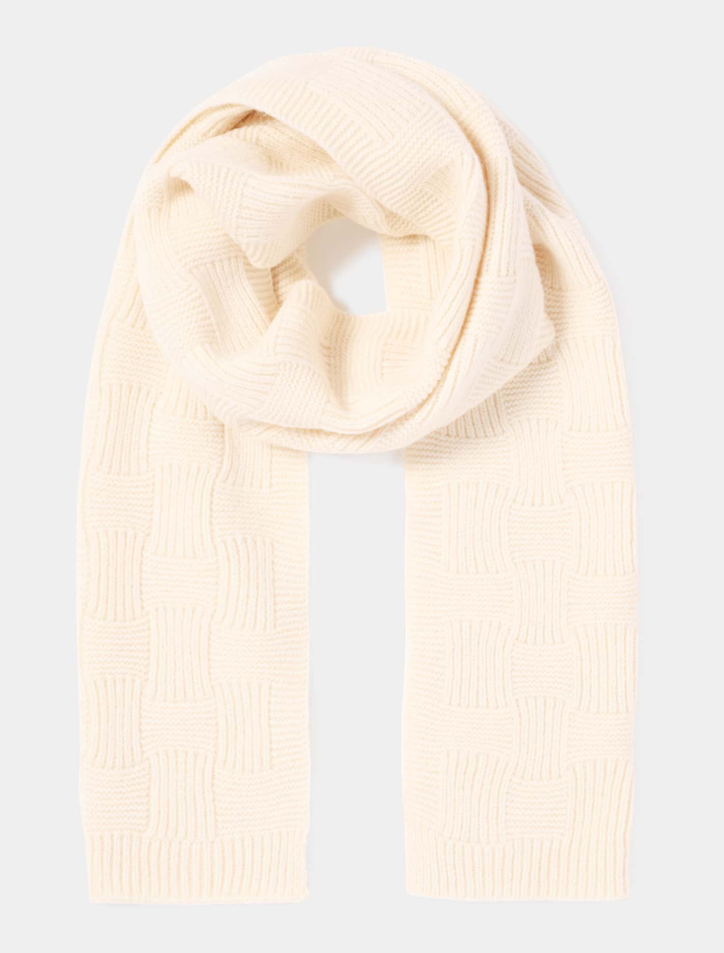 Tiana Texture Knit Scarf Ivory_mannequin