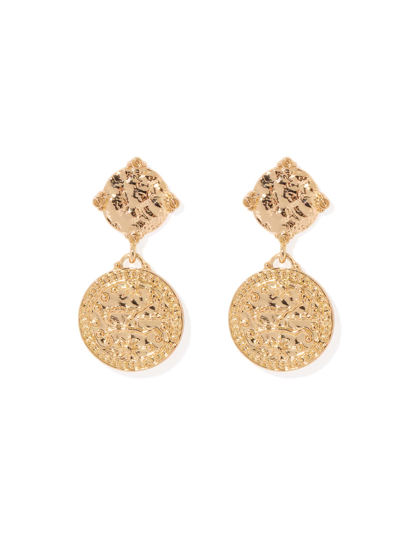 Signature Carmen Coin Earrings Gold_mannequin