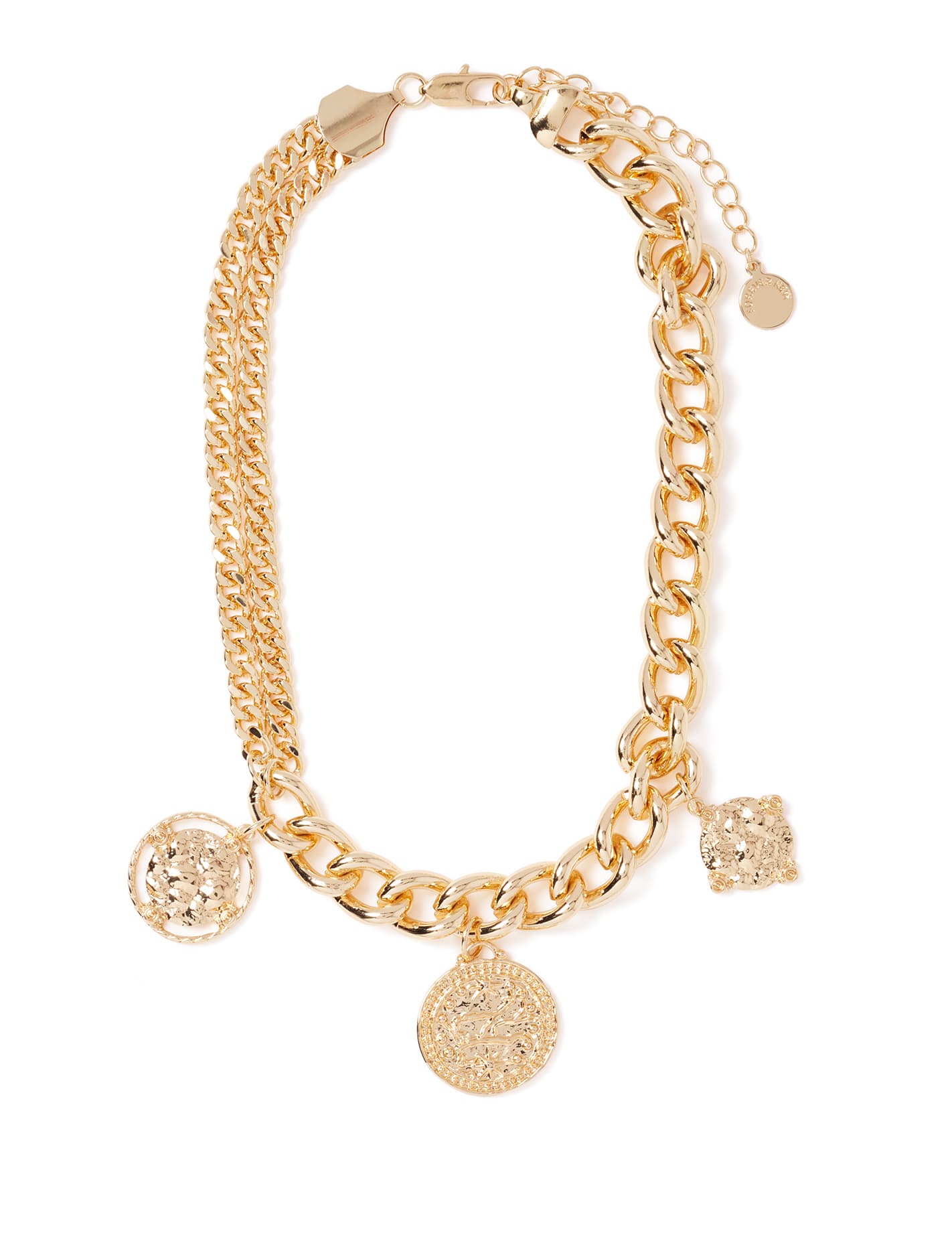 Signature Carmen Coin Necklace Gold_mannequin