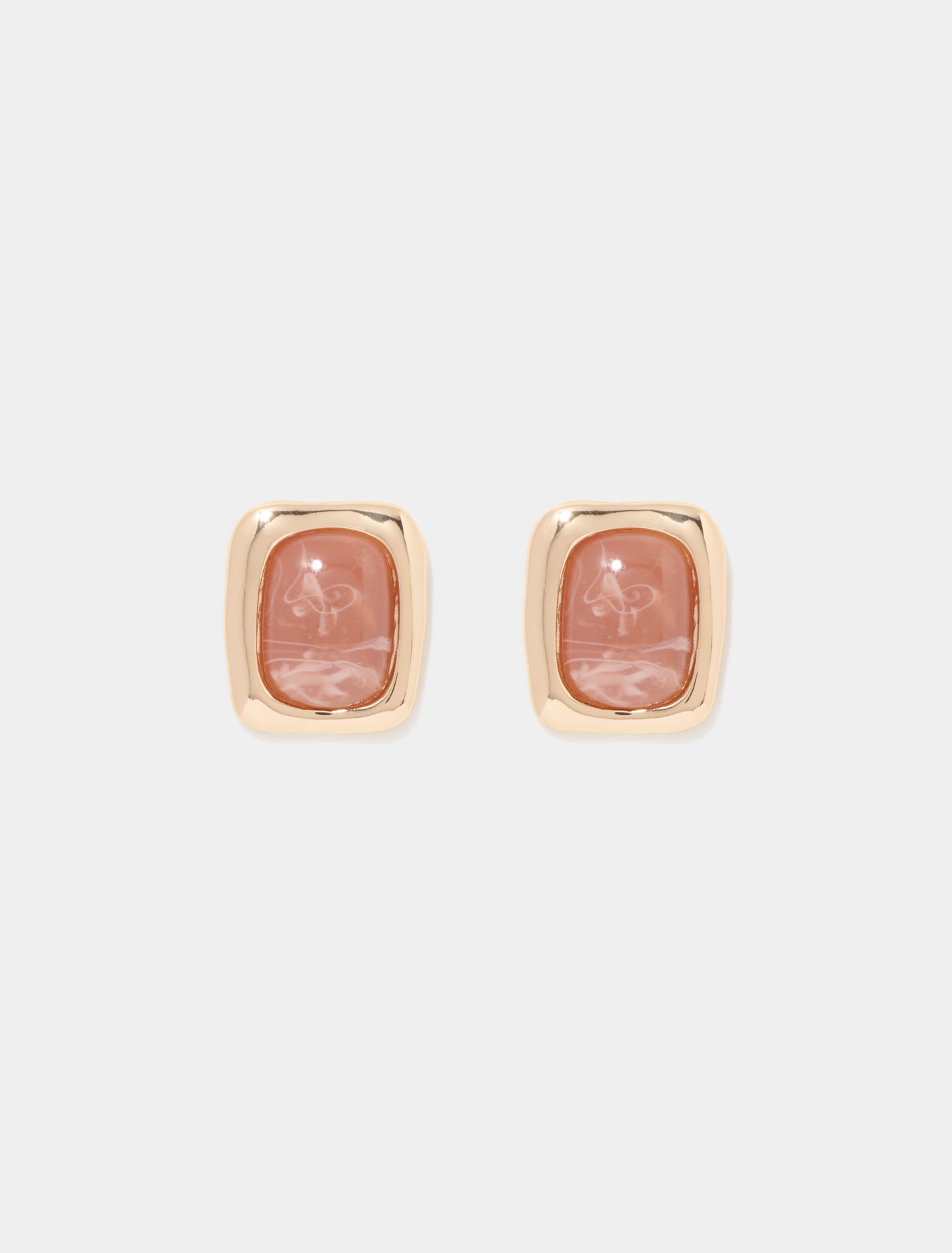 Signature Sandra Stone Stud Earrings Amber/Gold_mannequin