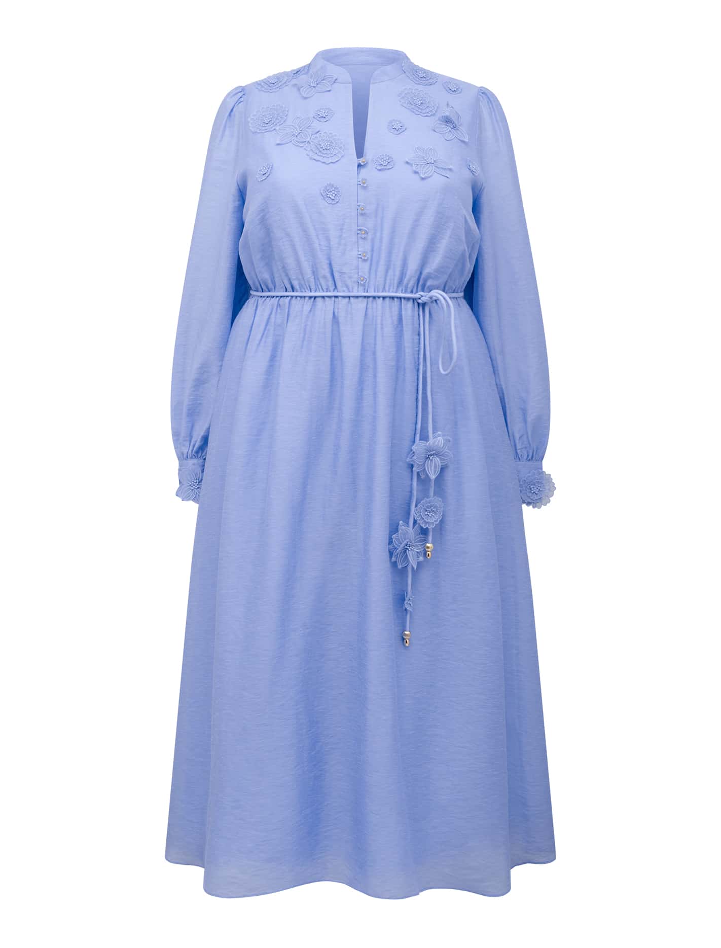 Yasmin Curve Floral Midi Dress Hydrangea_mannequin