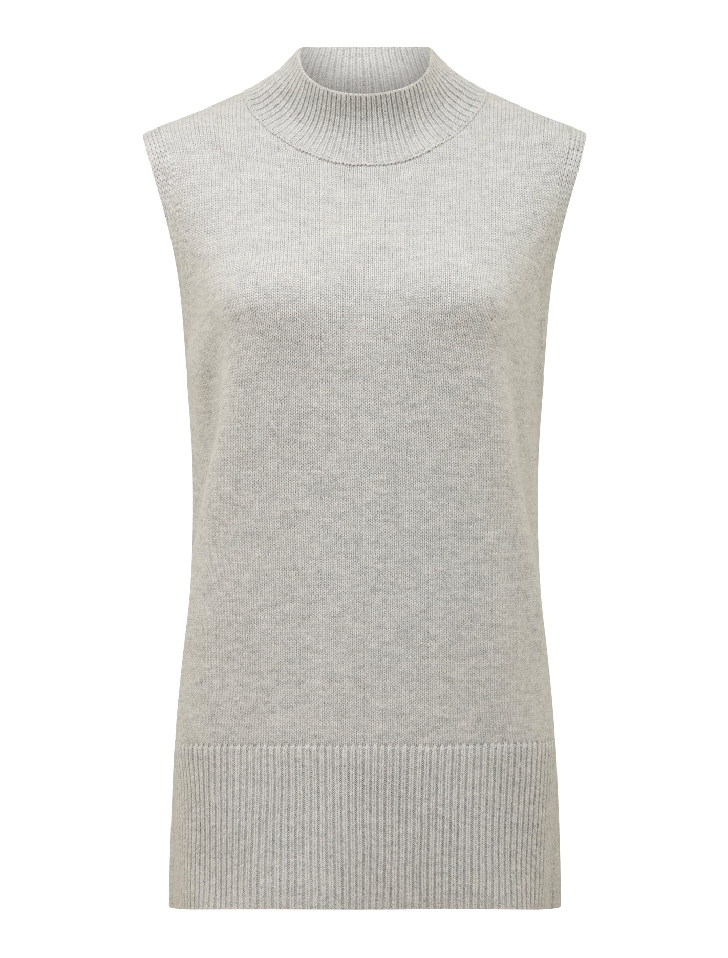 Fern High Neck Vest Light Grey_mannequin