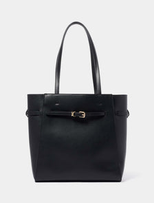 Rhiannon Buckle Tote Bag Black_mannequin