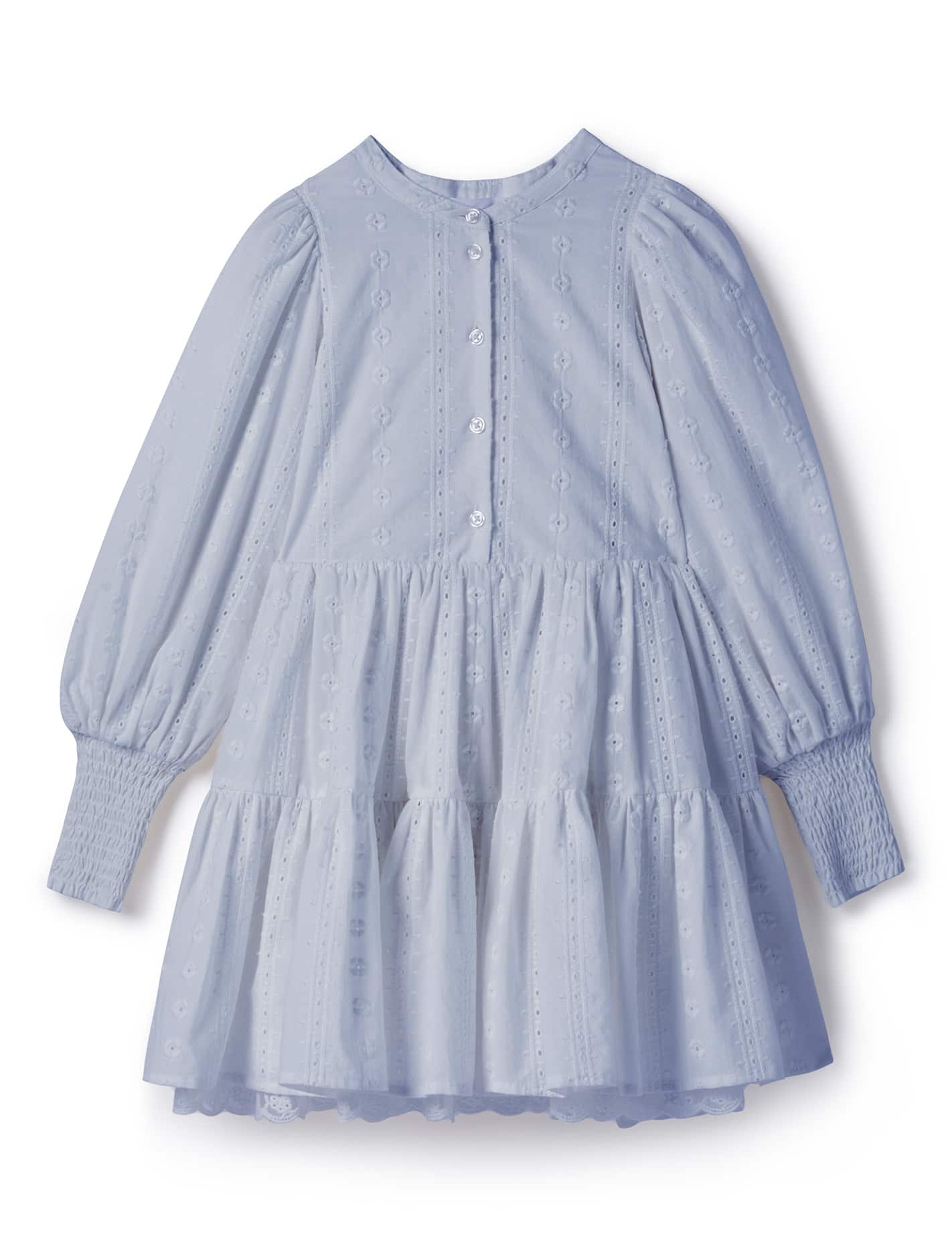 Goldie Girls Puff Sleeve Dress Pacific Blue_mannequin