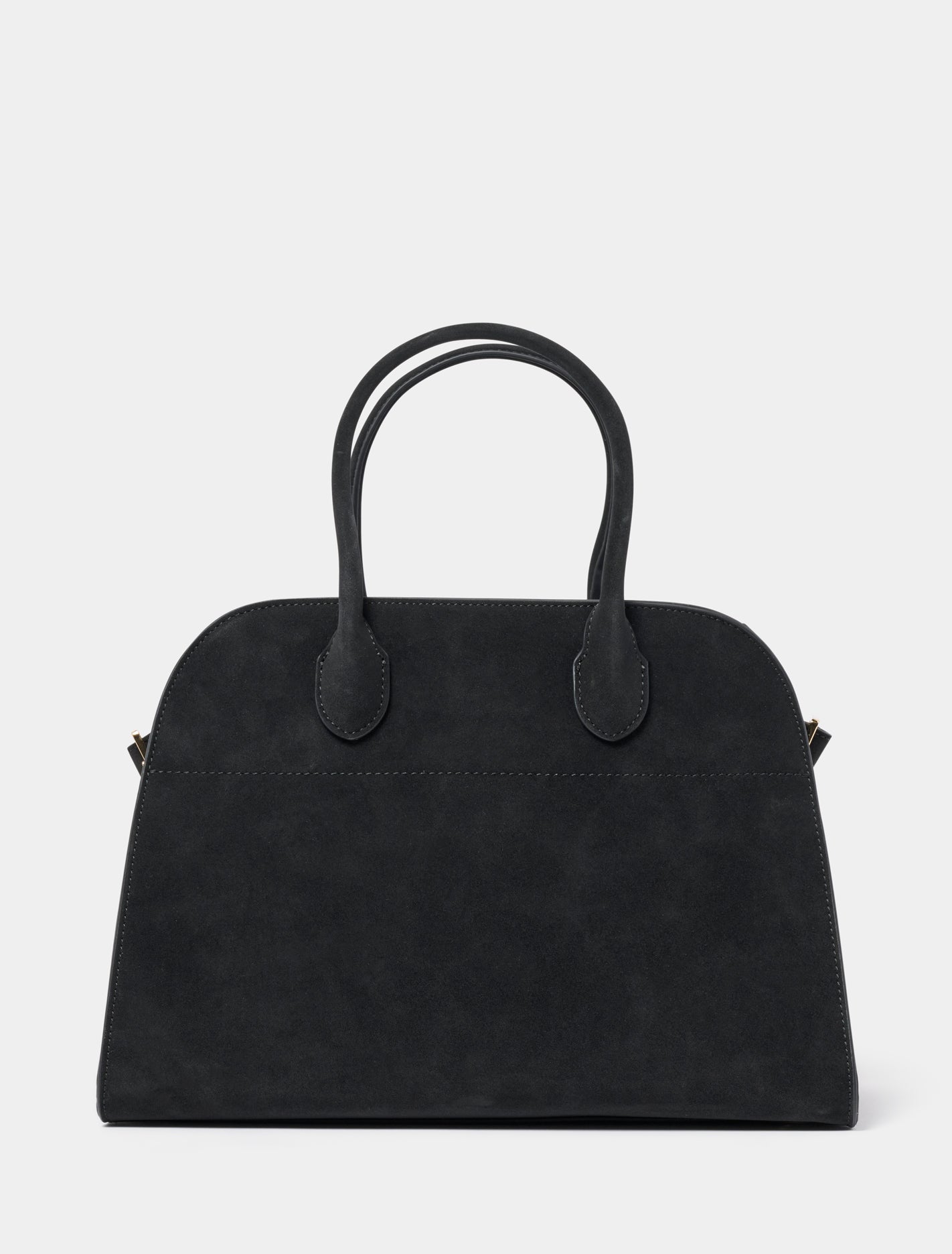 Lacey Faux Suede Bowler Bag Black_mannequin