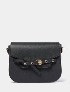 Bel Buckle Crossbody Bag Black_mannequin