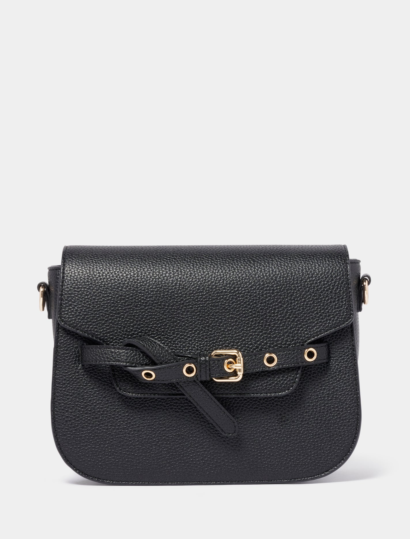 Bel Buckle Crossbody Bag Black_mannequin
