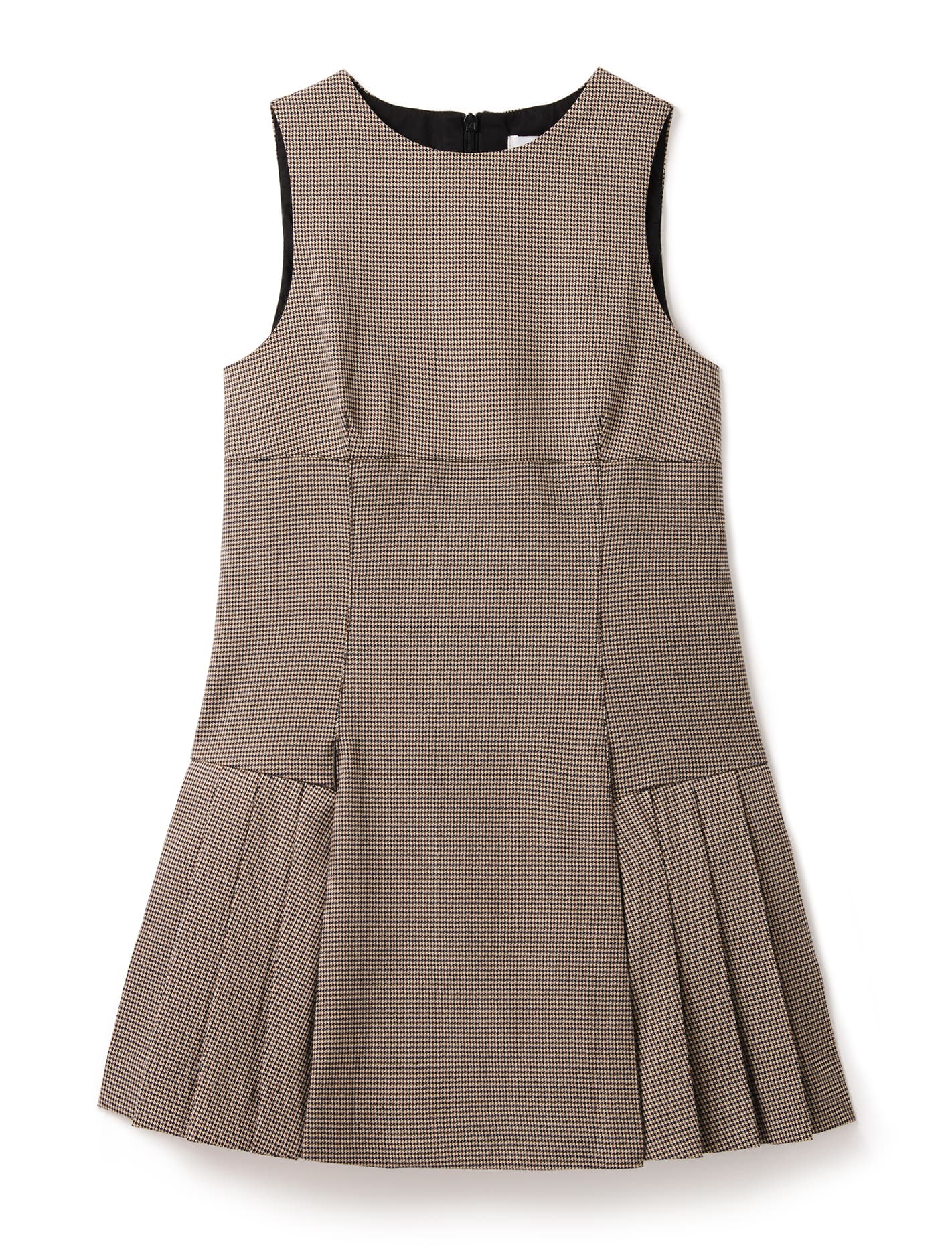 Misty Teen Pleat Dress Mocha Check_mannequin