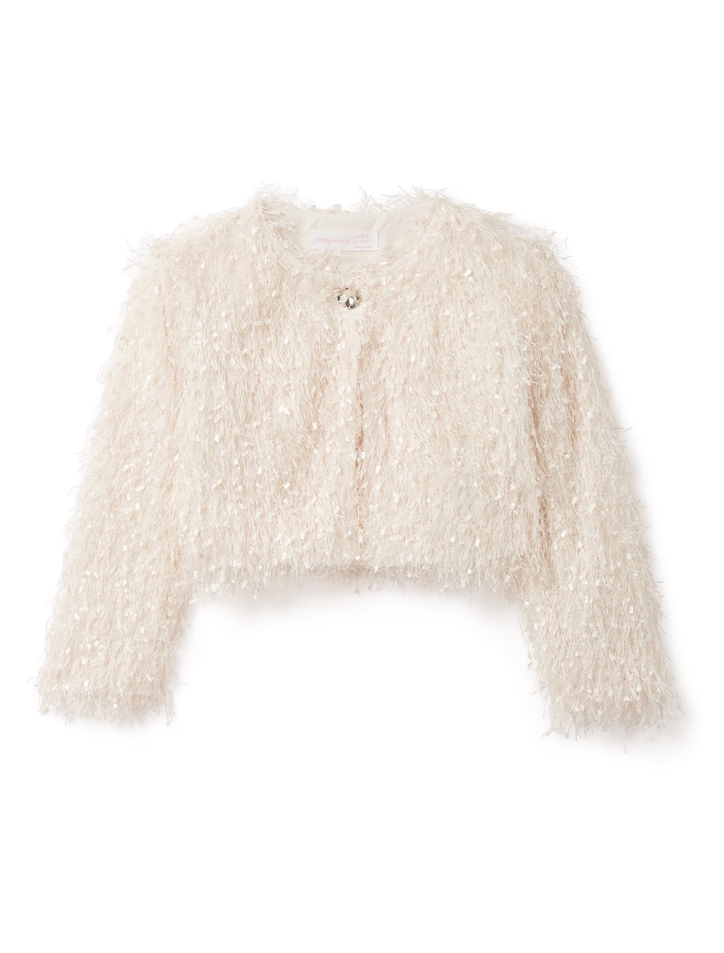 Heidi Girls Fringe Cropped Jacket White Cloud_mannequin