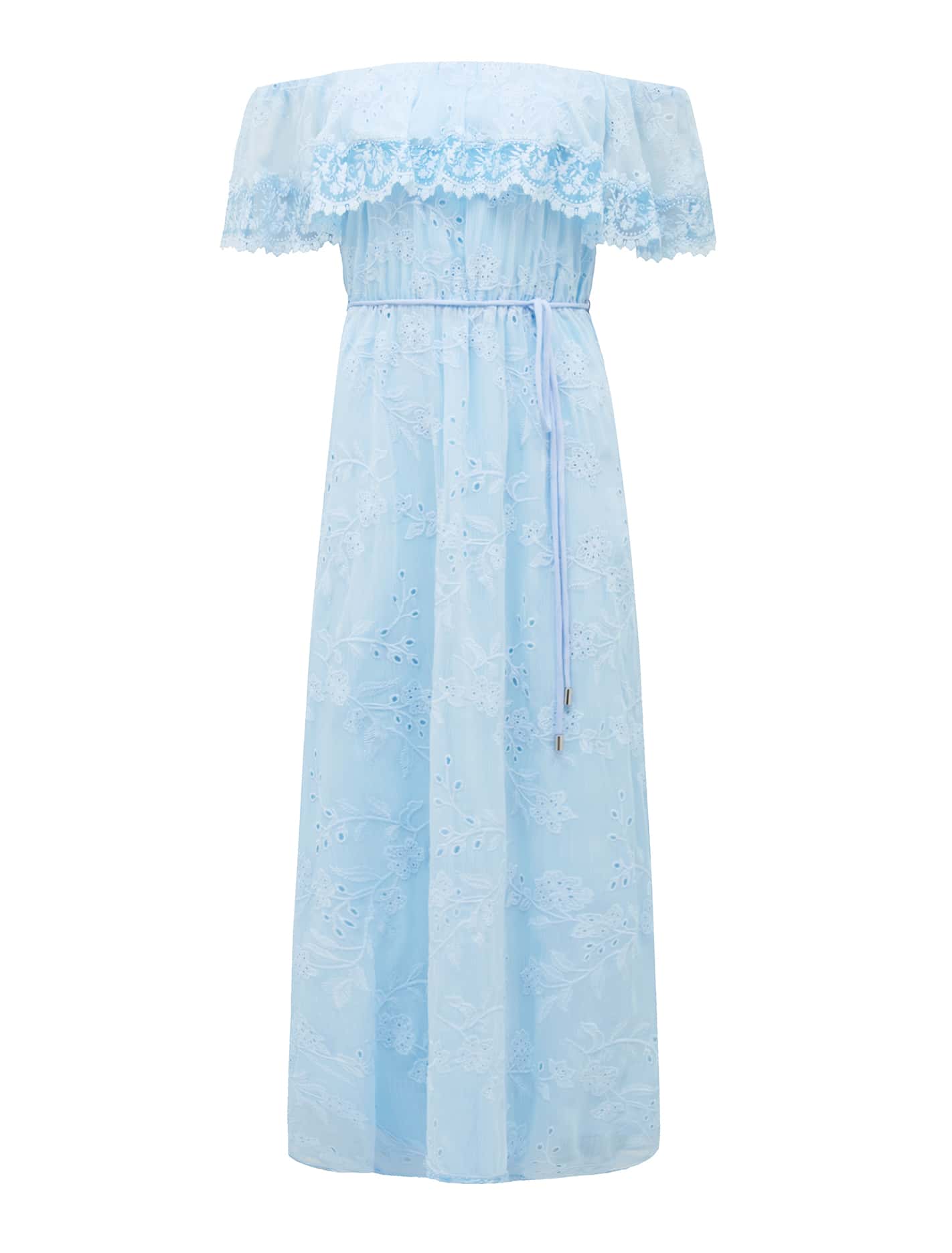 Lanny Off-Shoulder Embroidered Midi Dress Blue_mannequin