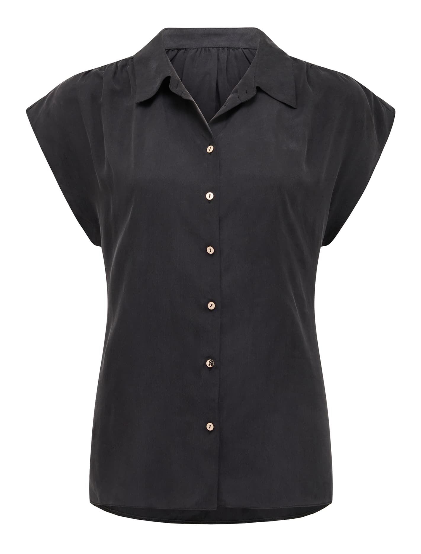Laura Sleeveless Cupro Top Black_mannequin