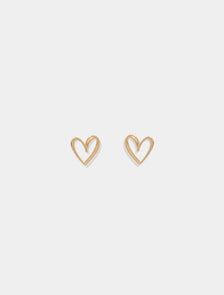 Havana Heart Earrings Gold_mannequin