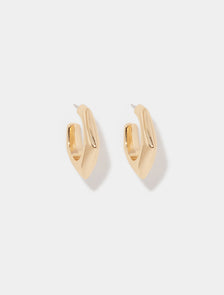 Eli Edge Hoop Earrings Gold_mannequin
