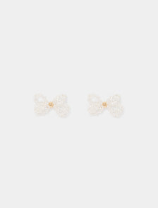 Kai Small Bow Earrings Pearl/Gold_mannequin