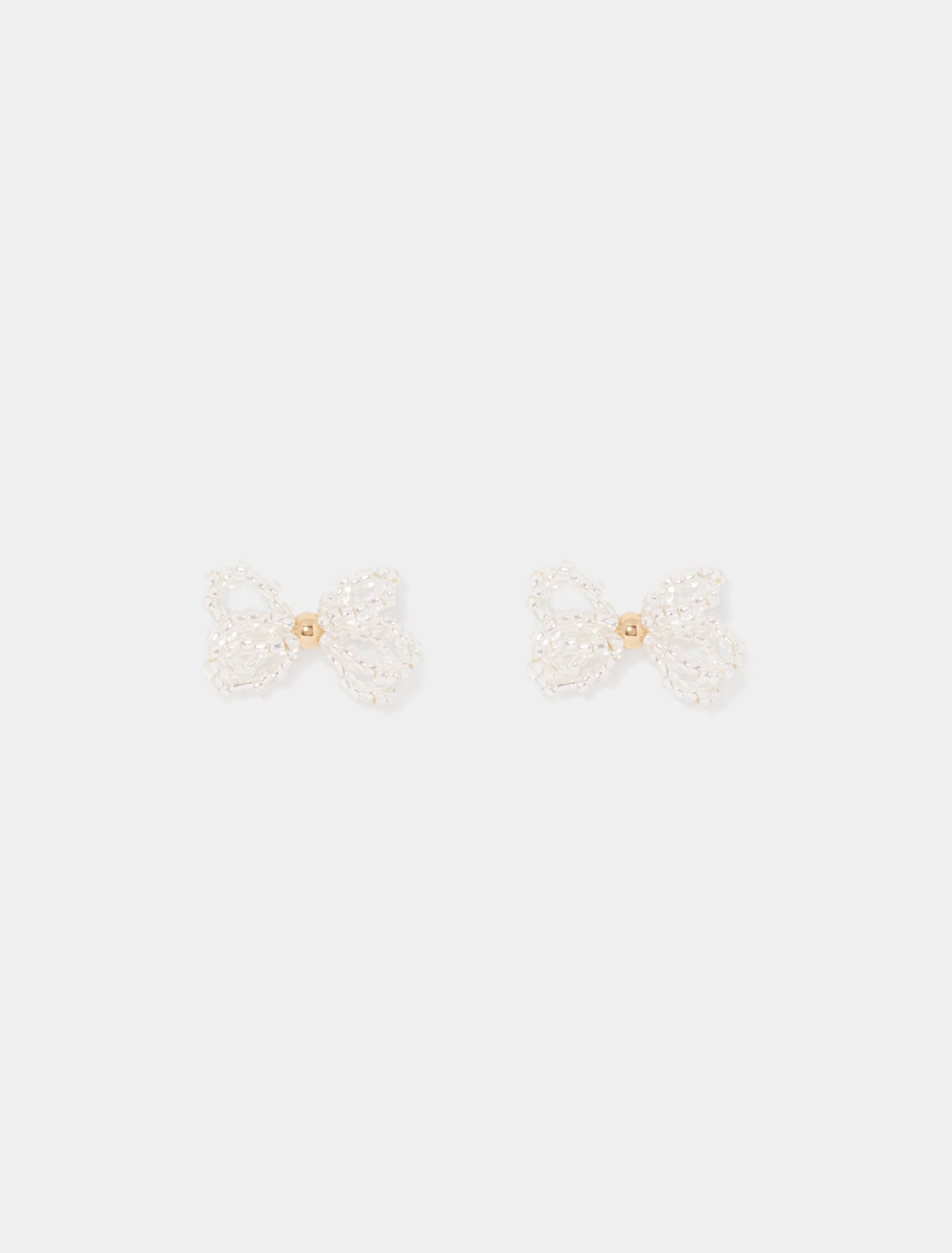 Kai Small Bow Earrings Pearl/Gold_mannequin