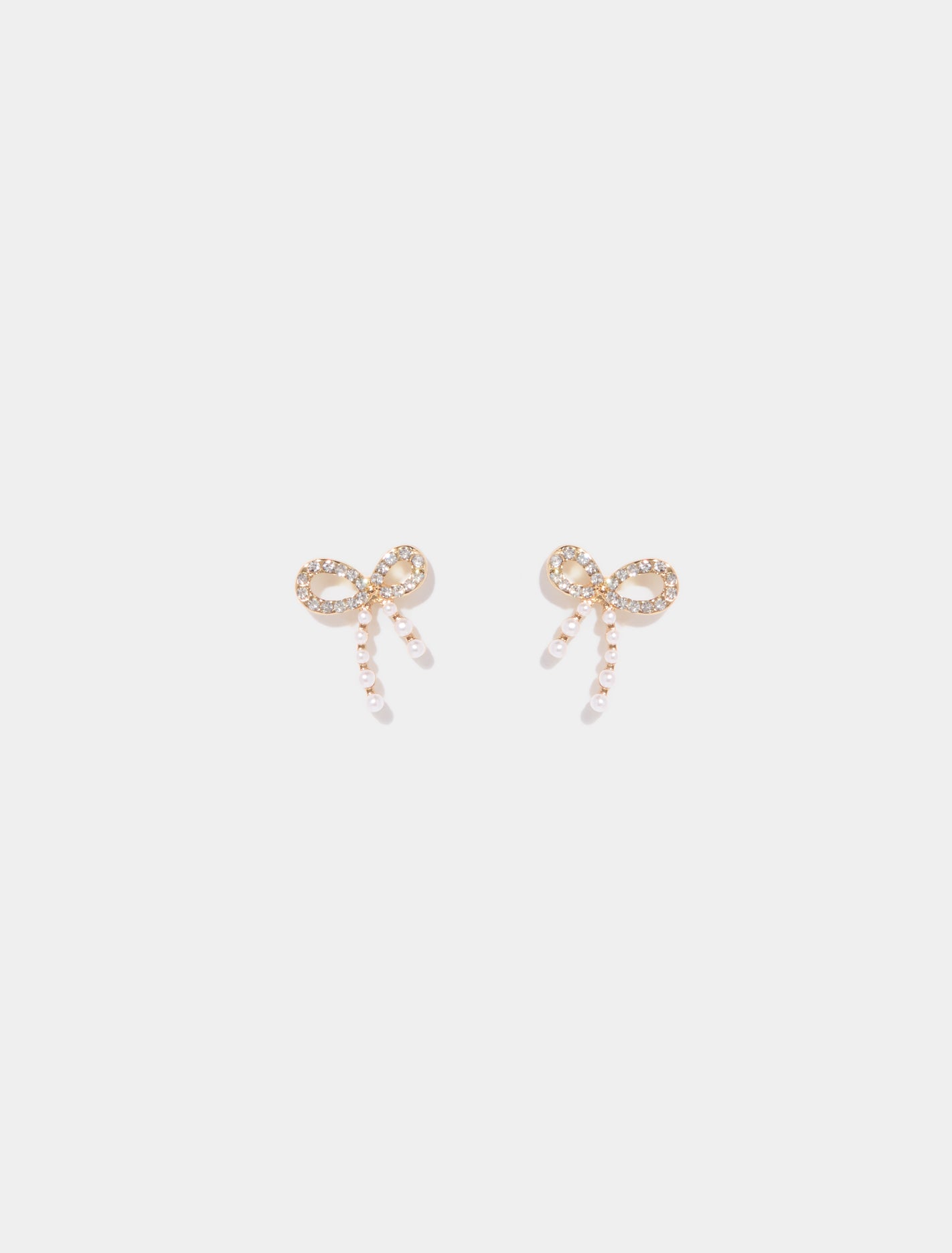 Faye Pretty Bow Earring Crystal/ Pearl_mannequin