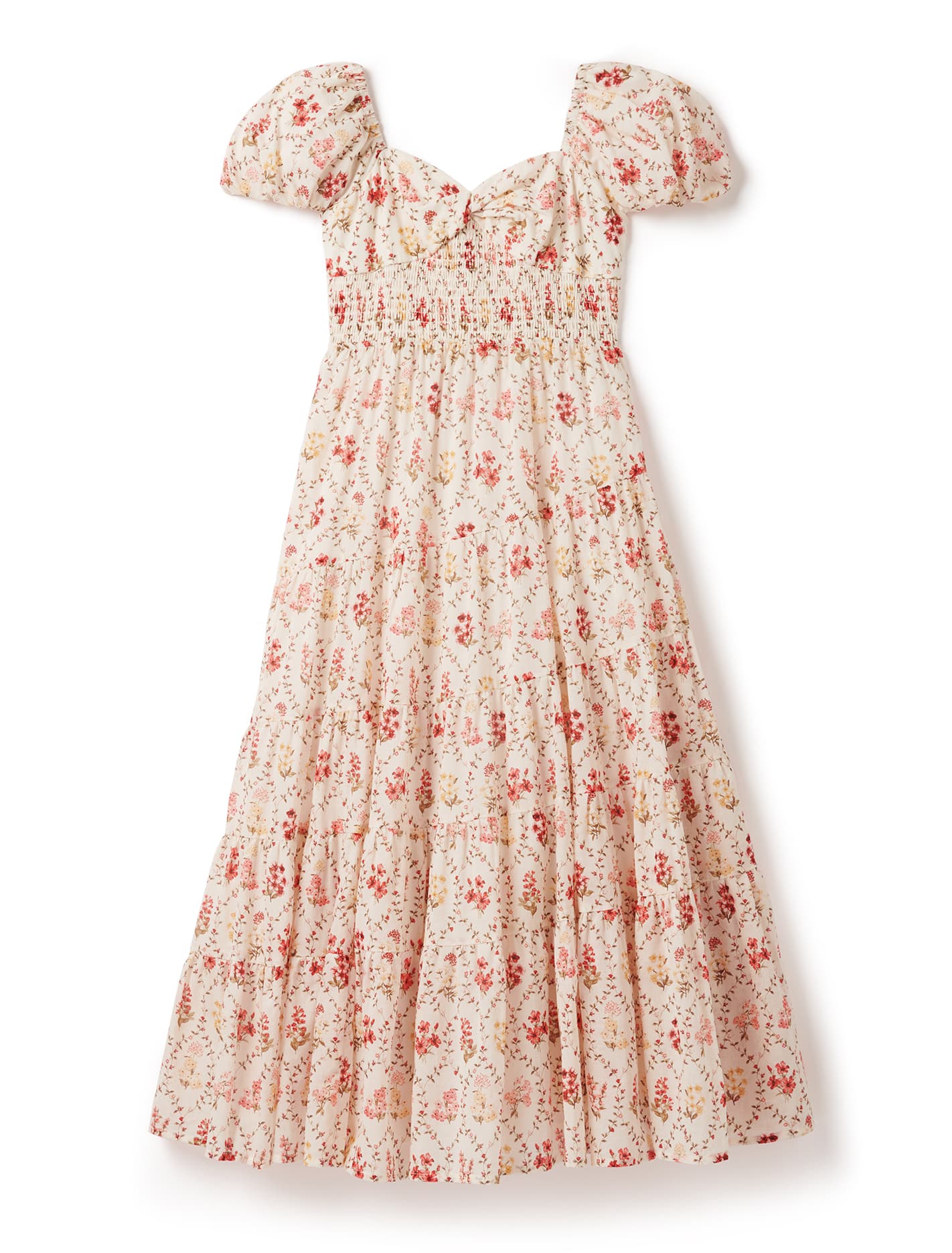 Mini Teen Puff Sleeve Maxi Dress Trellis Floral_mannequin