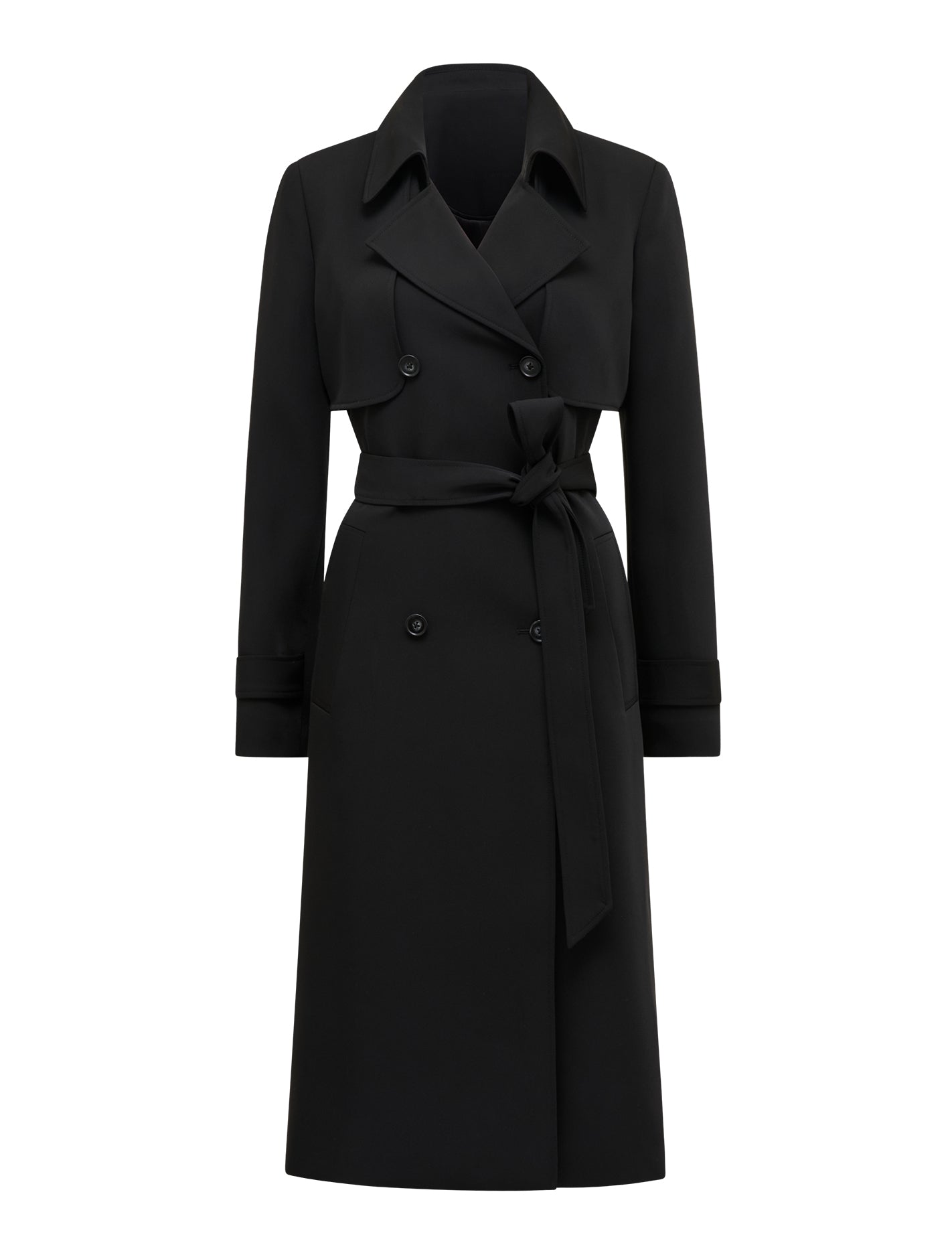 Delilah Soft Trench Coat Black_mannequin
