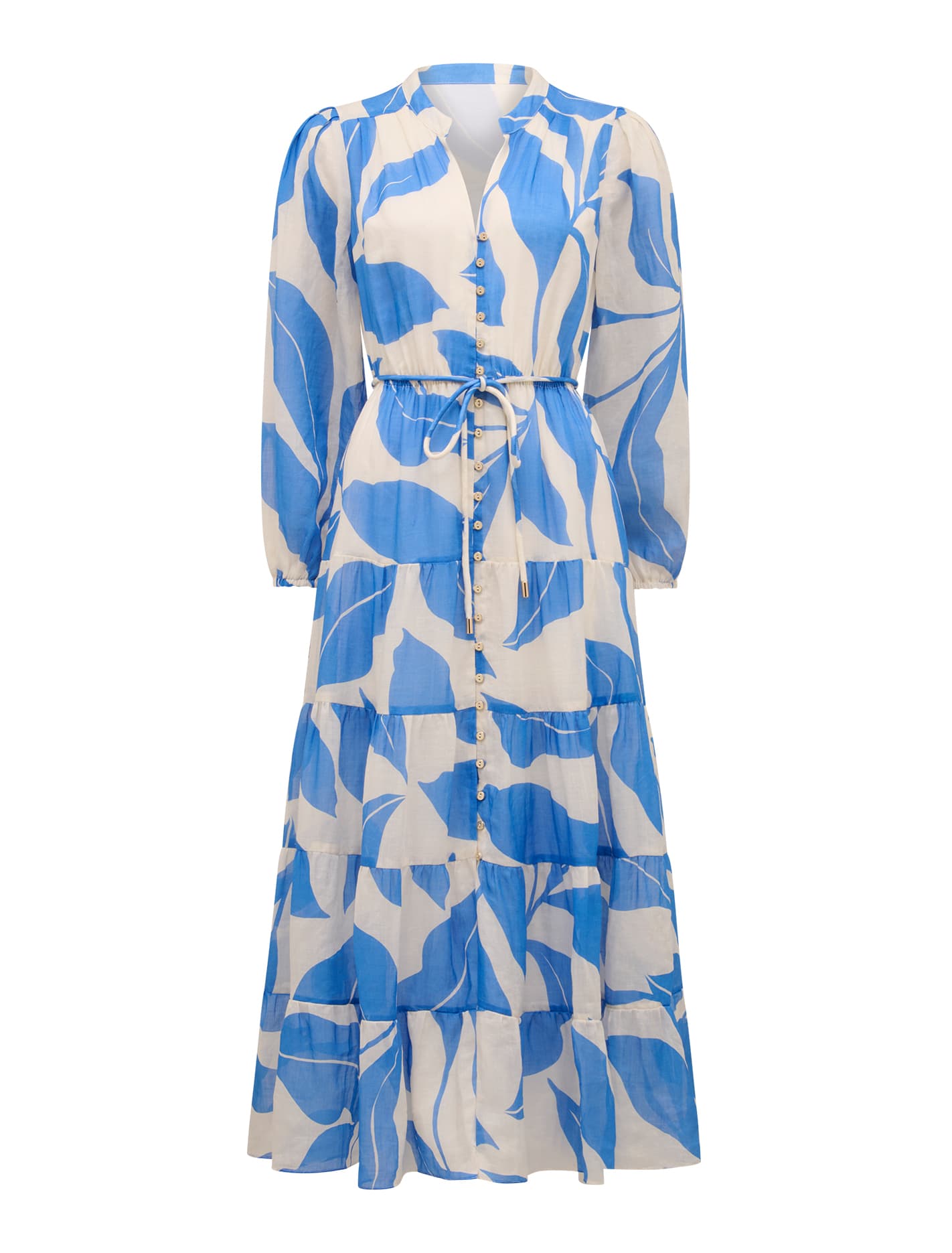Adeline Tiered Midi Dress Blue Liston_mannequin