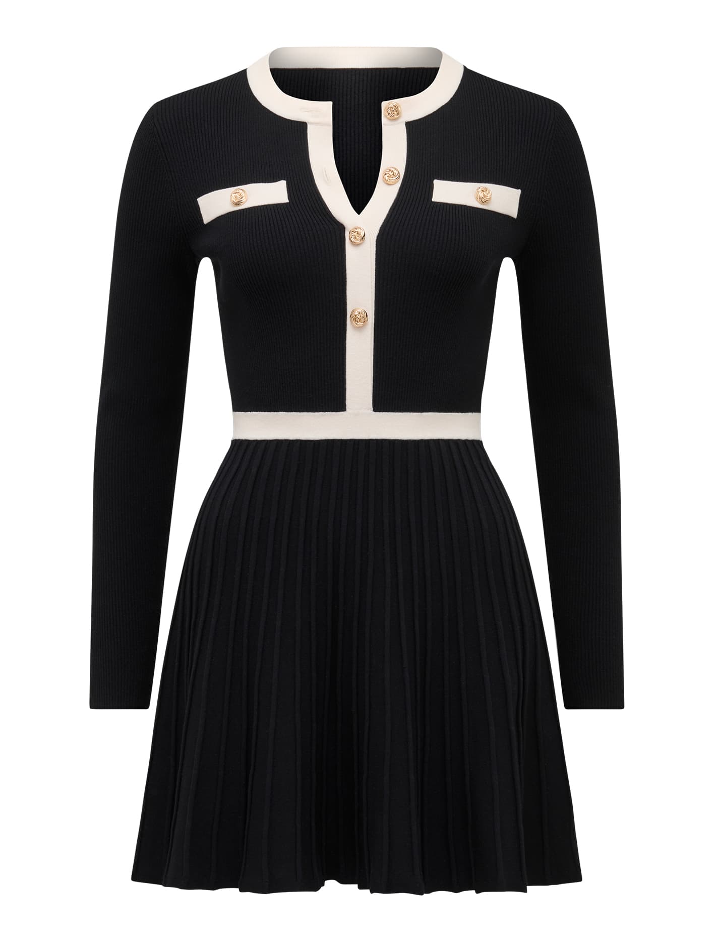 Avery Petite Knit Mini Dress Mono Tipped_mannequin