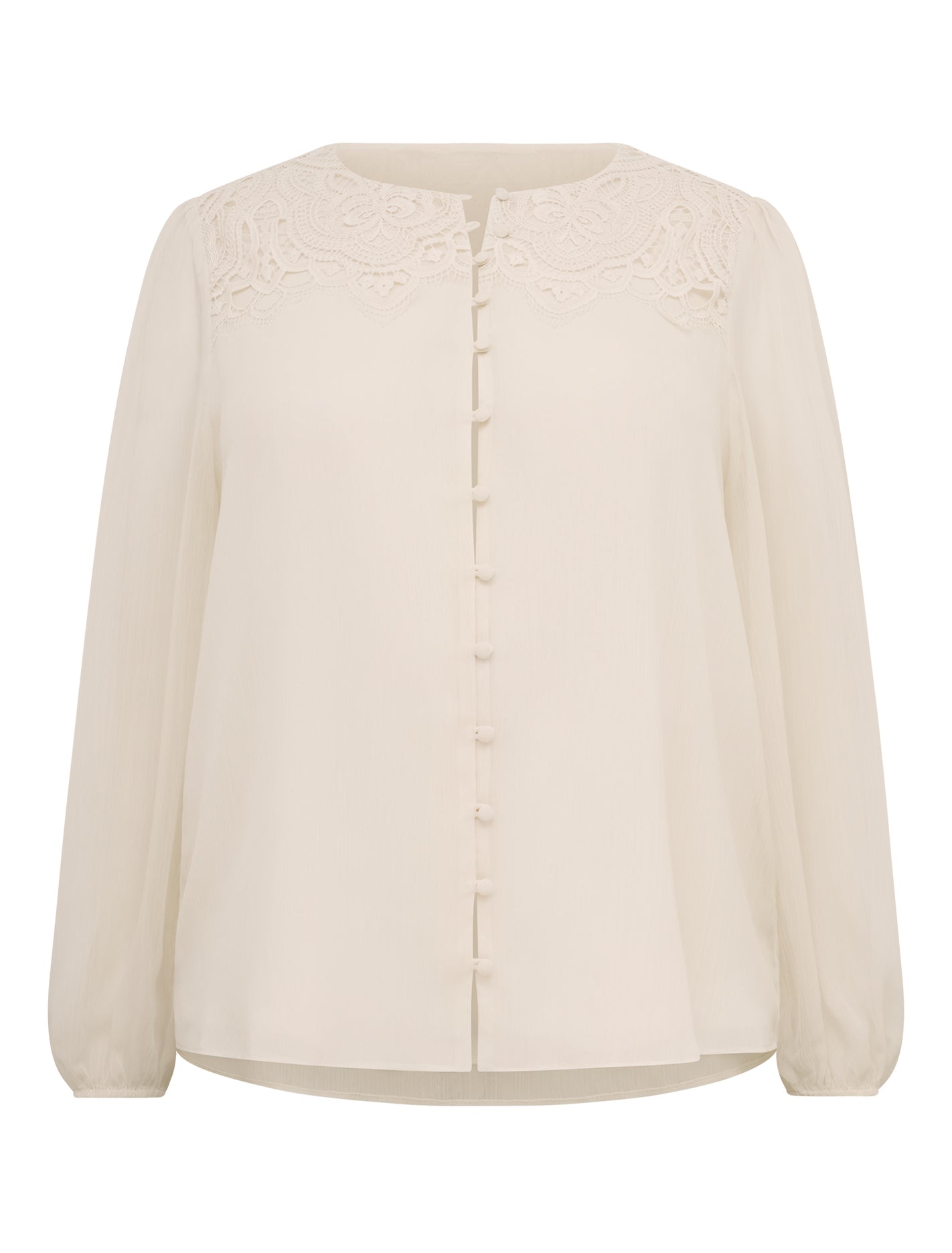 Zoe Curve Lace Yoke Blouse Ivory_mannequin